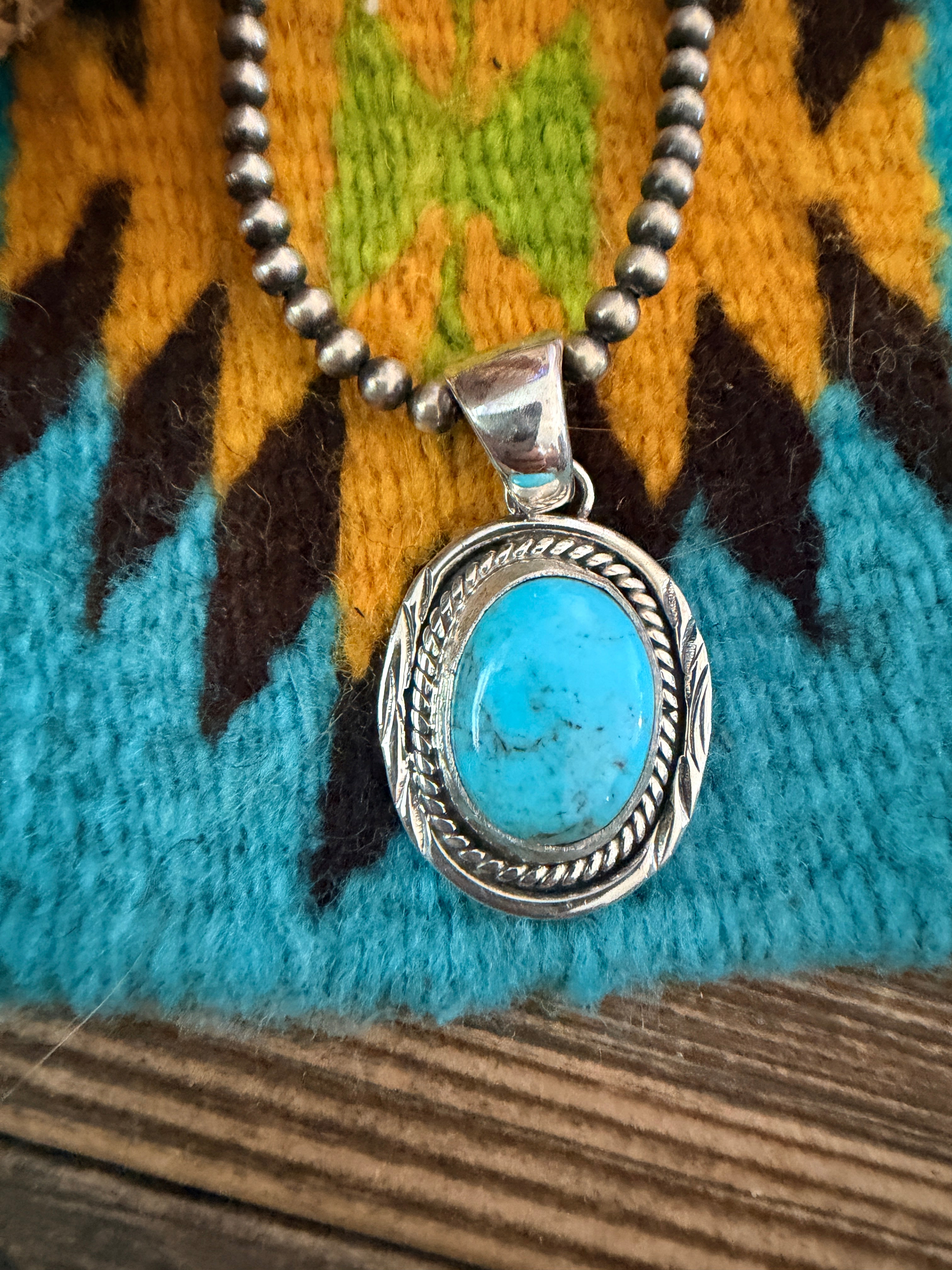 Handcrafted Sterling Silver and Turquoise Pendant
