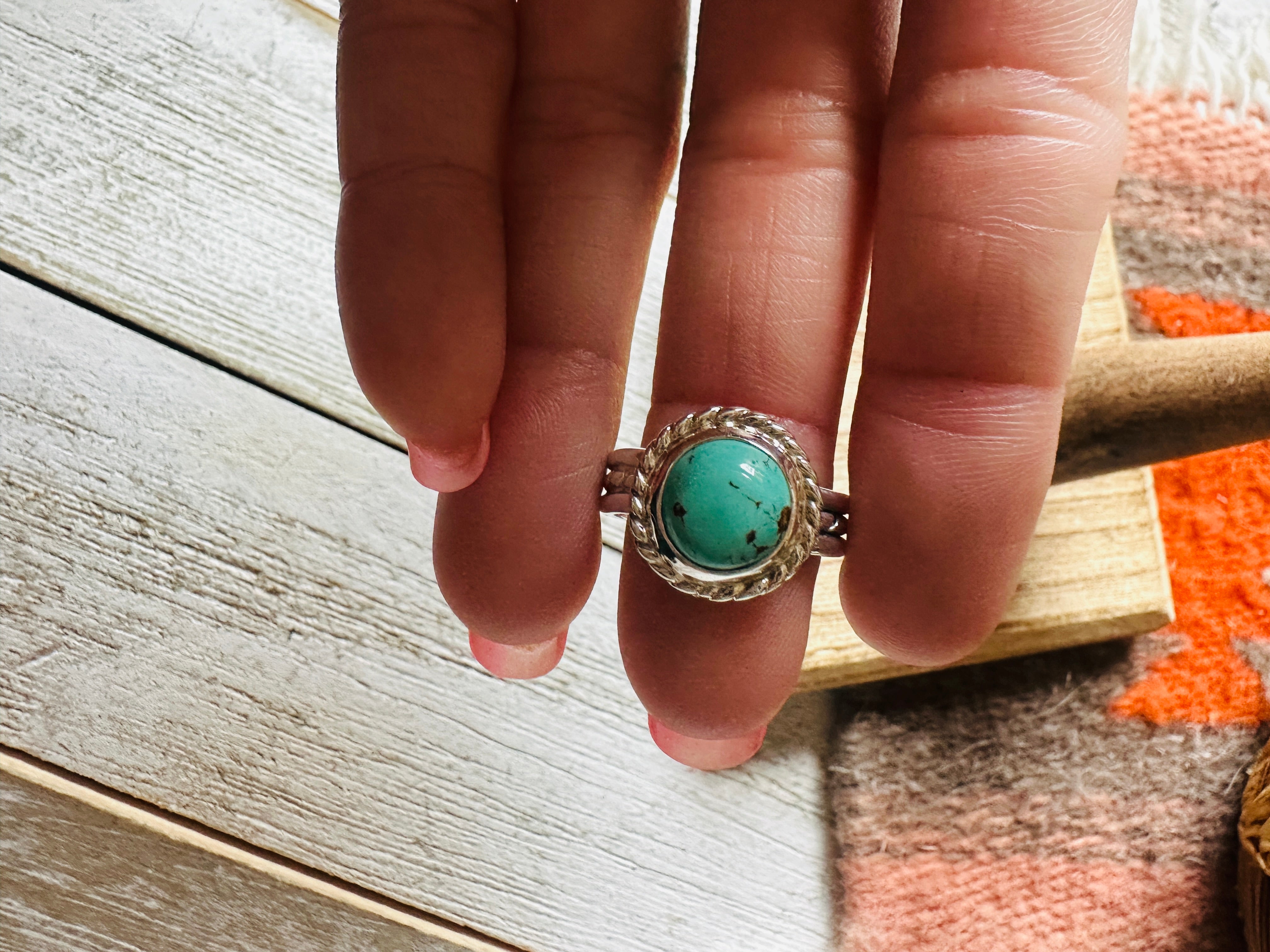 Navajo Turquoise & Sterling Silver Ring Size 5.75