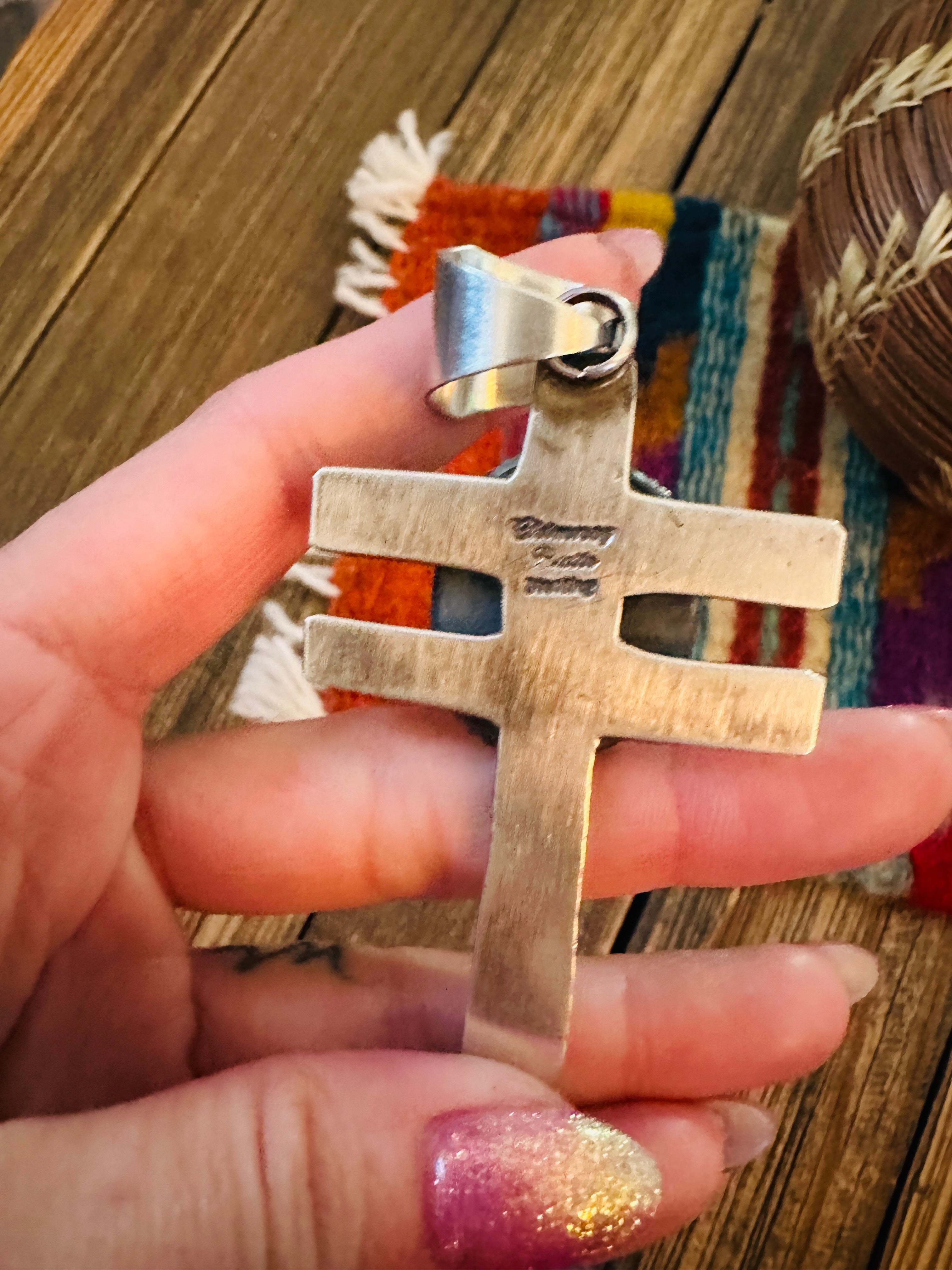 Handcrafted Sterling Silver, Turquoise & Coral Dragonfly Pendant by Chimney Butte