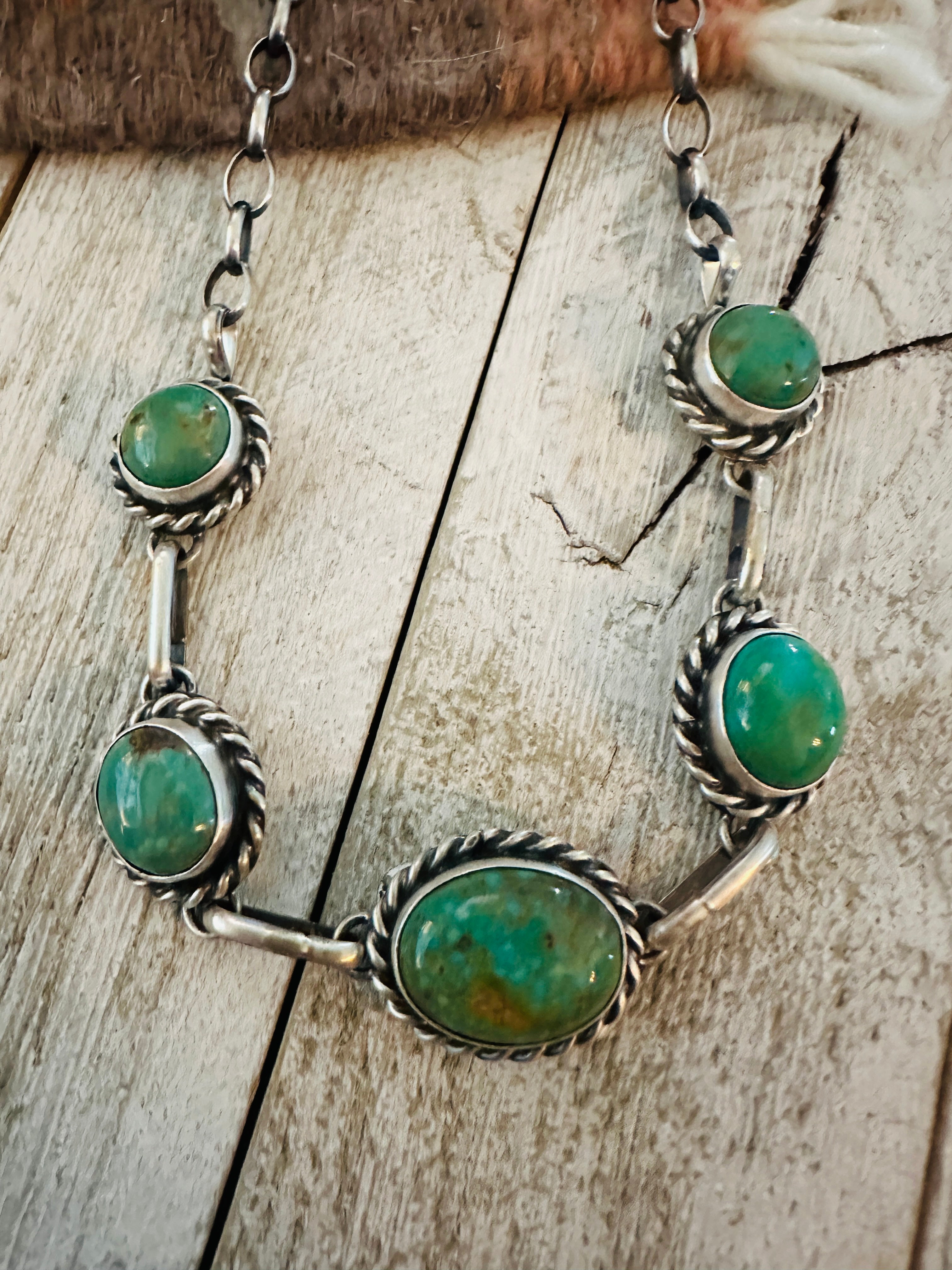 Handcrafted  Sterling Silver & Turquoise Necklace