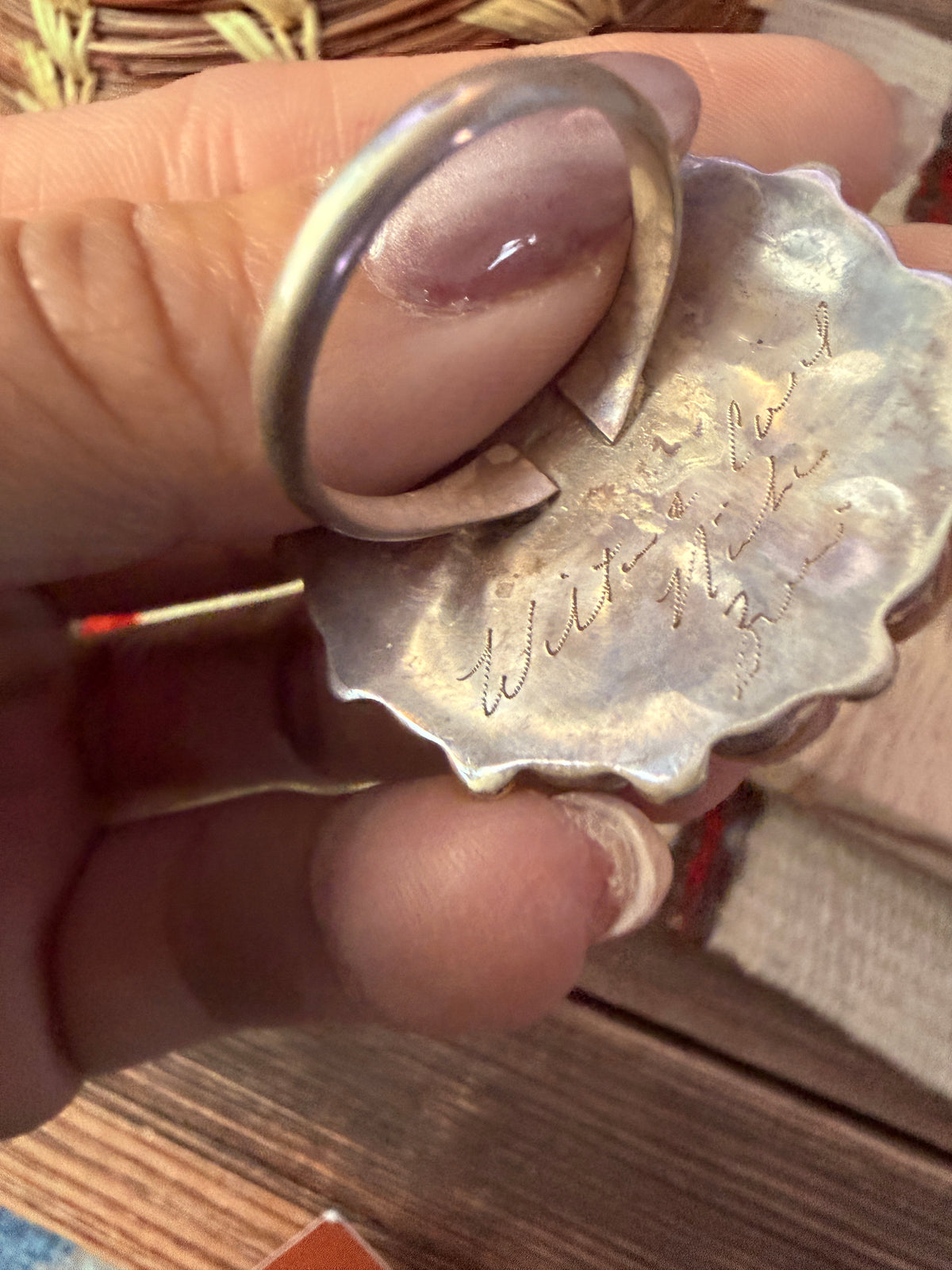 Handcrafted Multi Stone & Sterling Silver Inlay Sun Face Ring Size 8.25