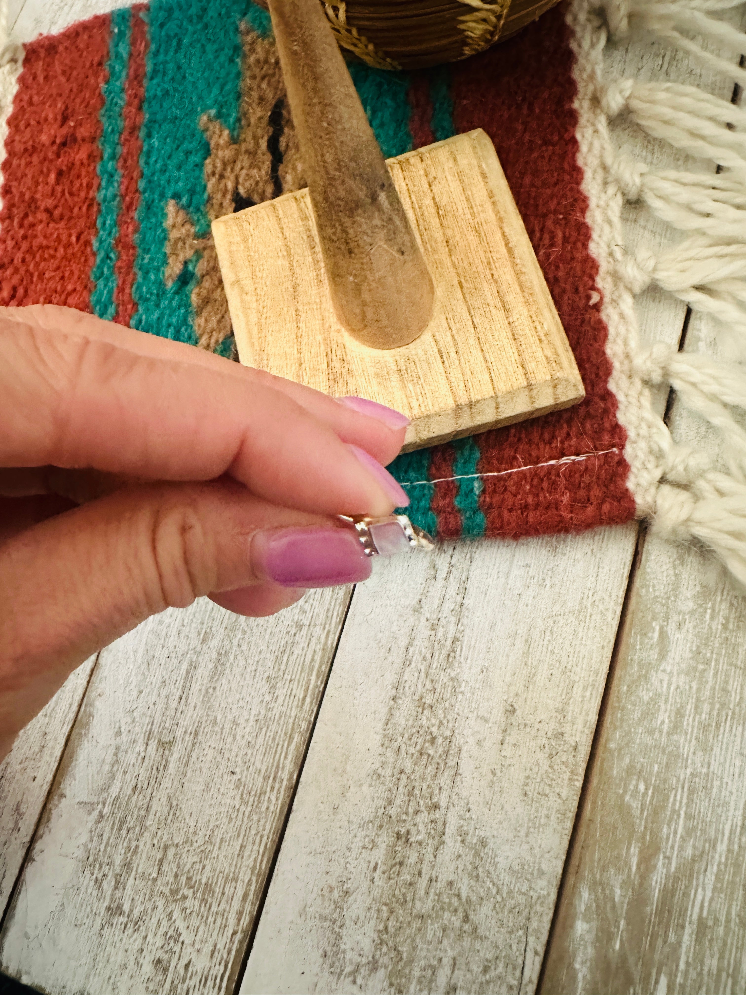 Navajo Mother of Pearl & Sterling Silver Ring Size 5