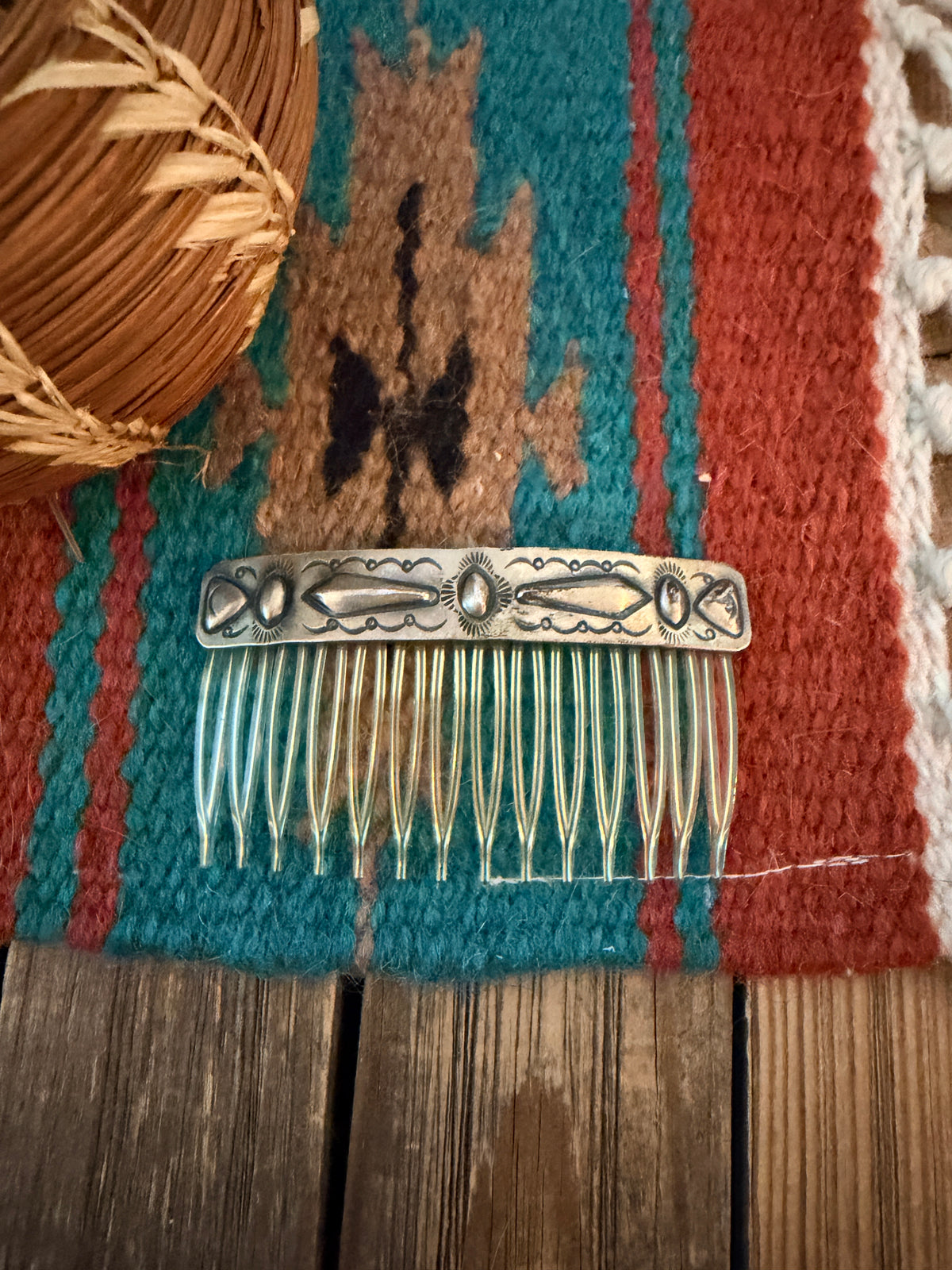 Old Pawn Handcrafted Sterling Silver Hair Comb Barrette