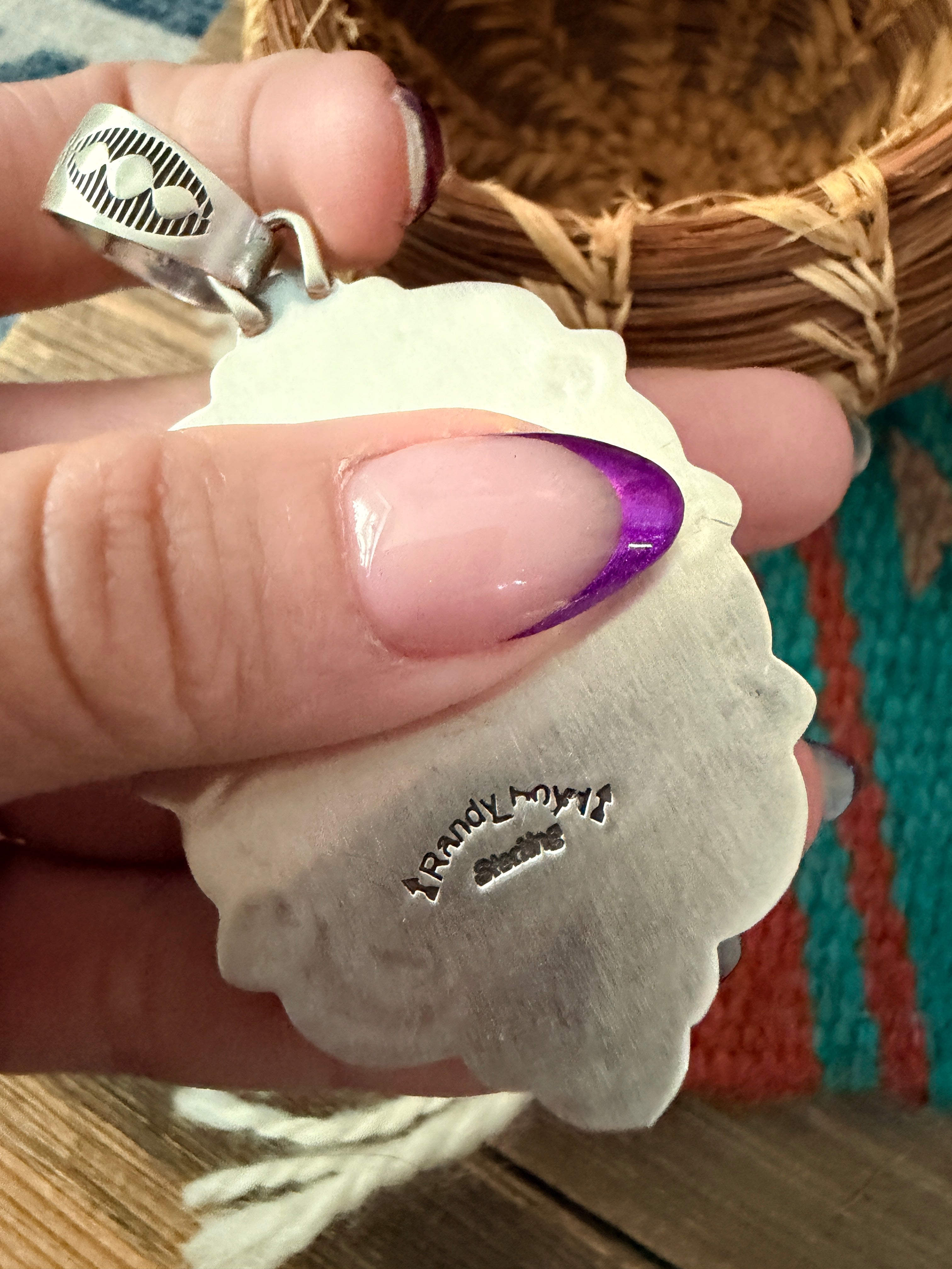 Handcrafted Sterling Silver & Dry Creek Turquoise Pendant by Randy Boyd