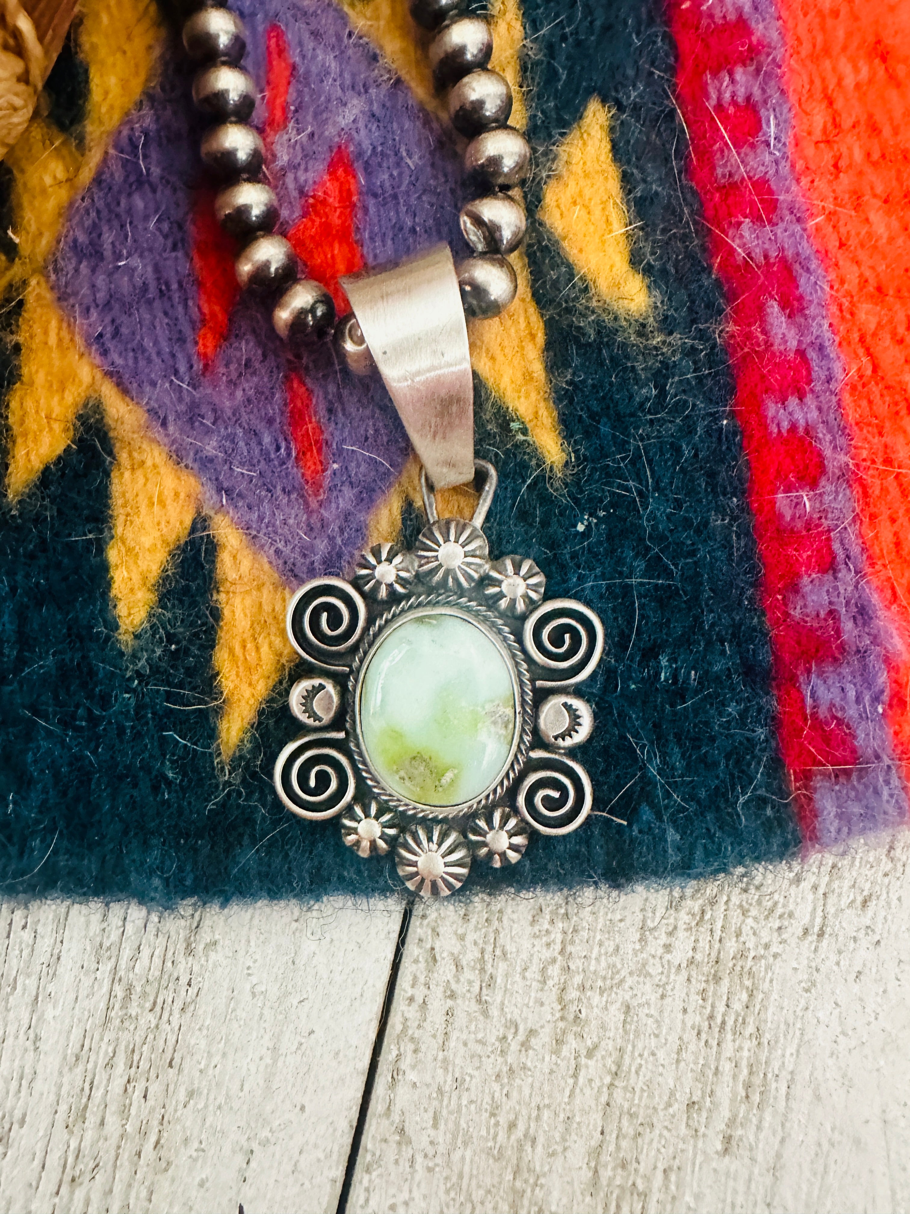 Navajo Palomino Turquoise & Sterling Silver Pendant