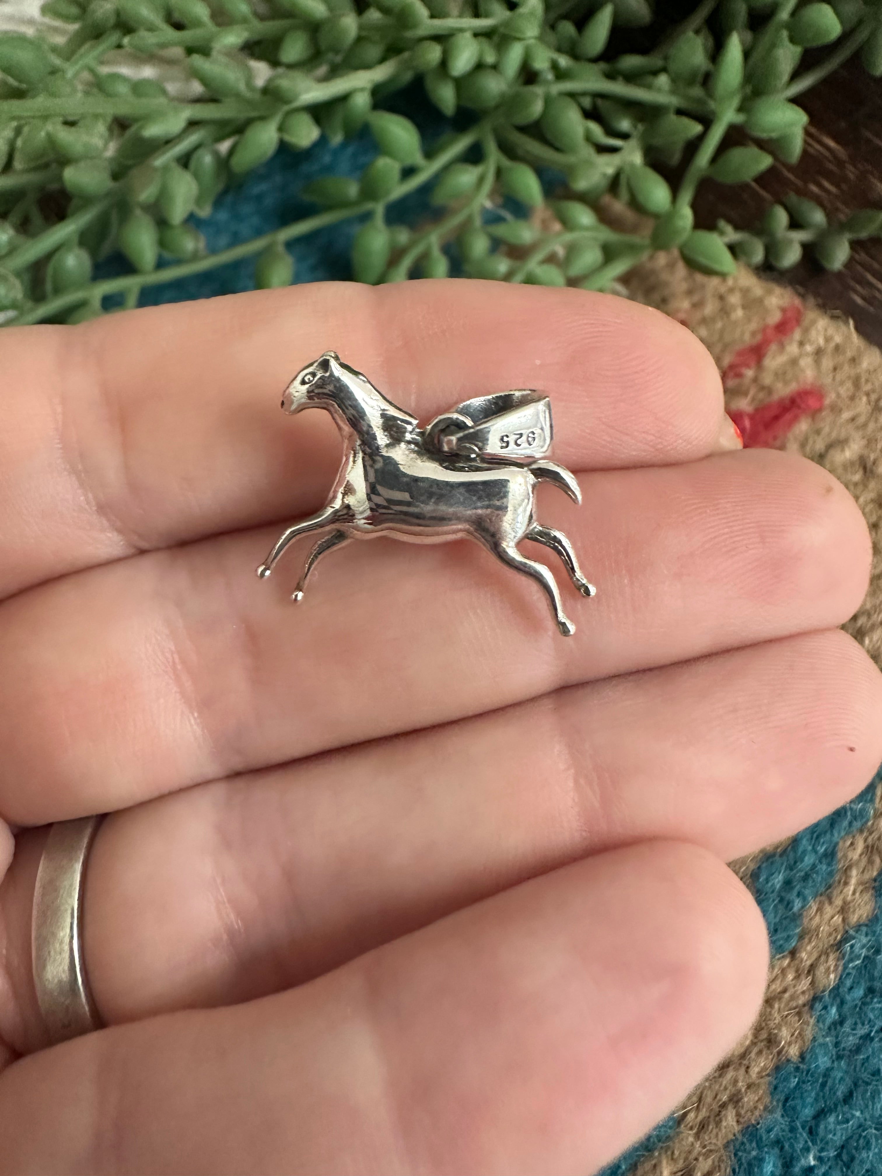 Beautiful Handmade Sterling Silver Horse Pendant