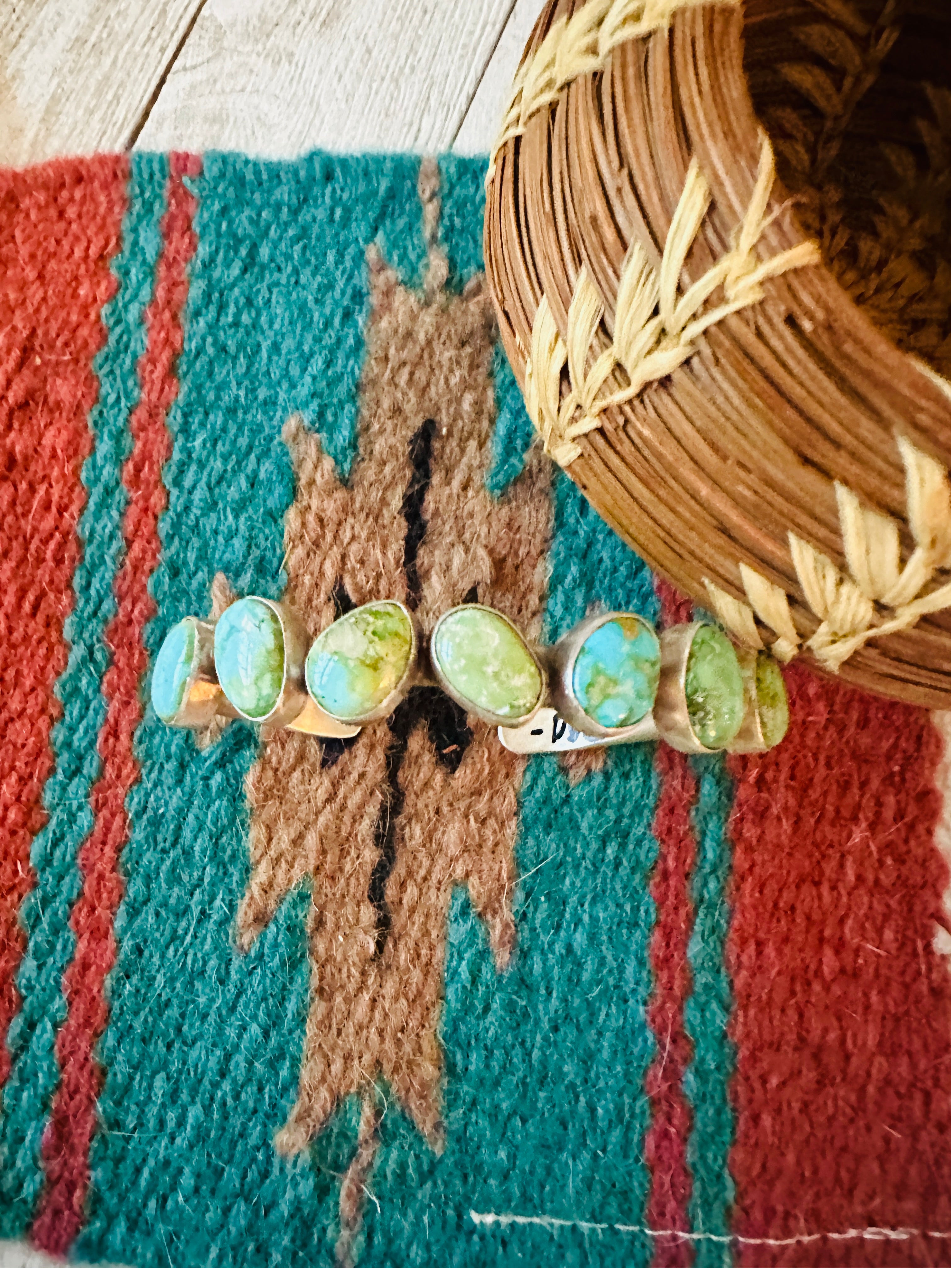 Navajo Sonoran Mountain Turquoise & Sterling Silver Cuff Bracelet