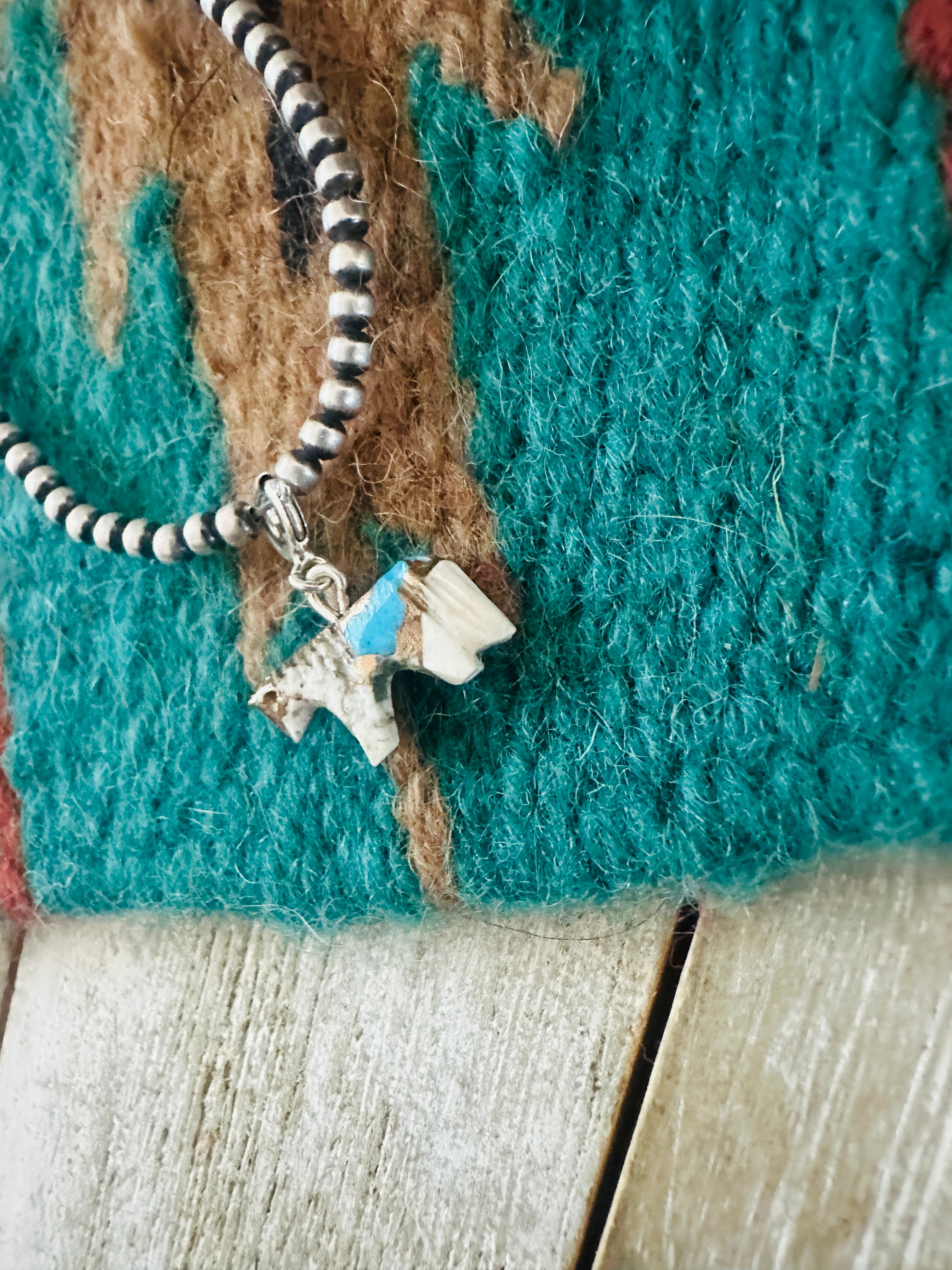 Handcrafted & Hand Carved Blue Mojave Horse Charm