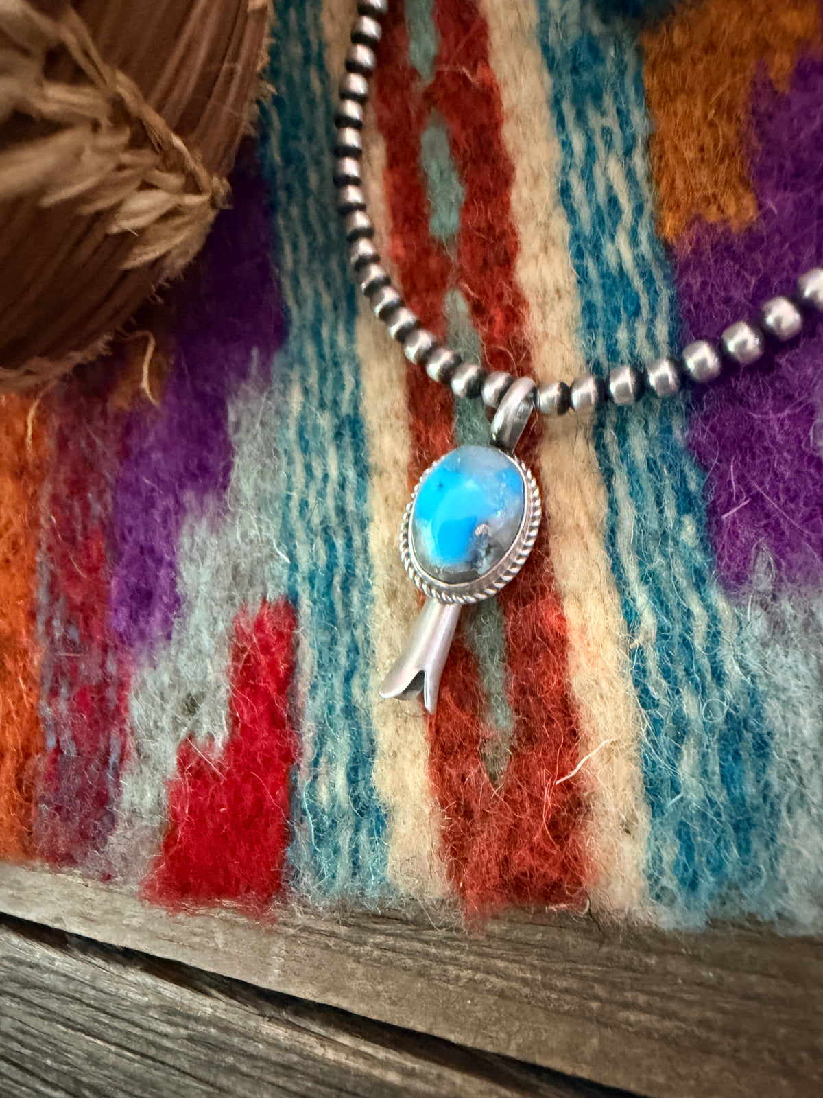 Handcrafted Sterling Silver & Turquoise Blossom Pendant