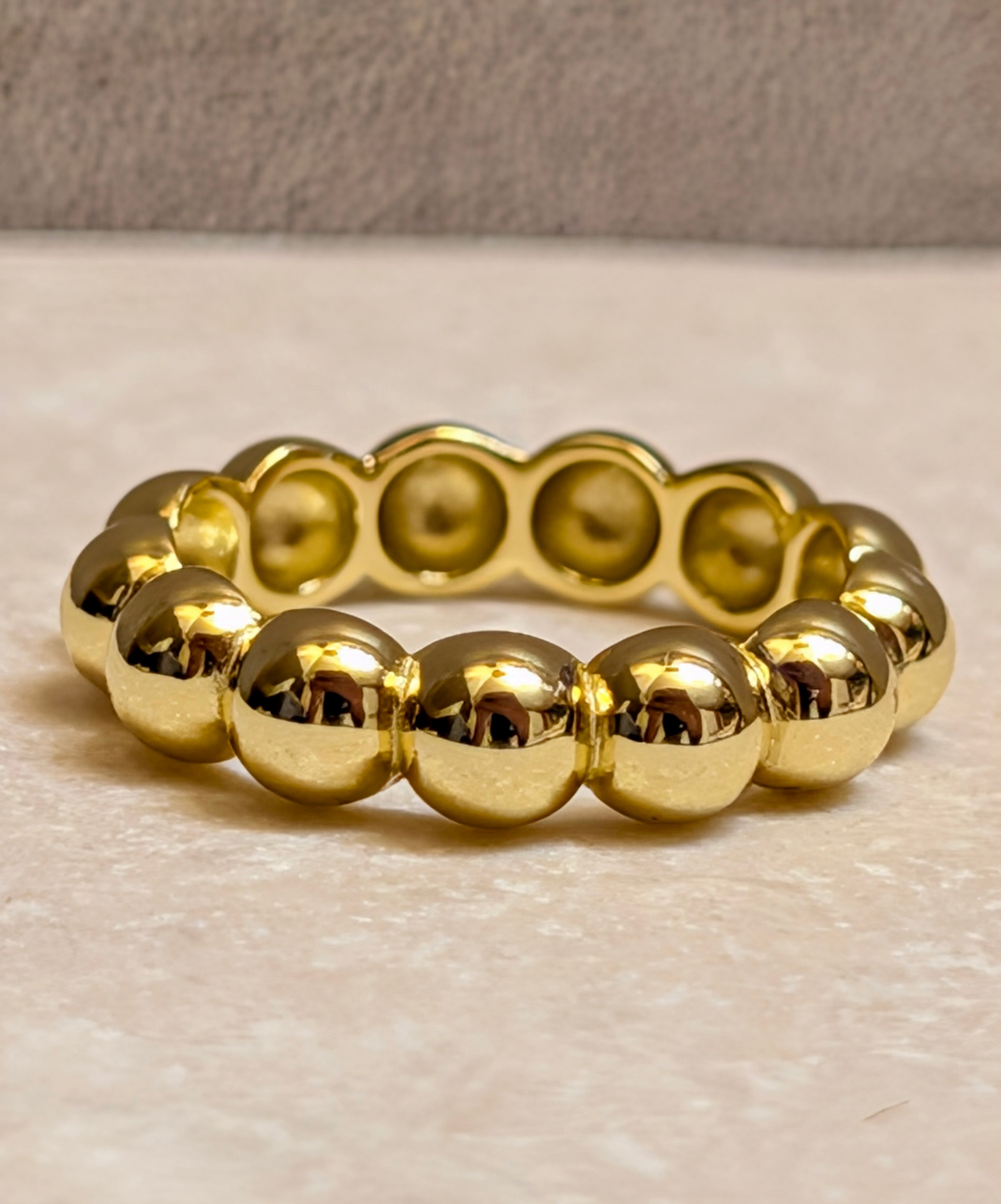 14k Gold Plated Sterling Silver Chunky Bubble Ring Size 6