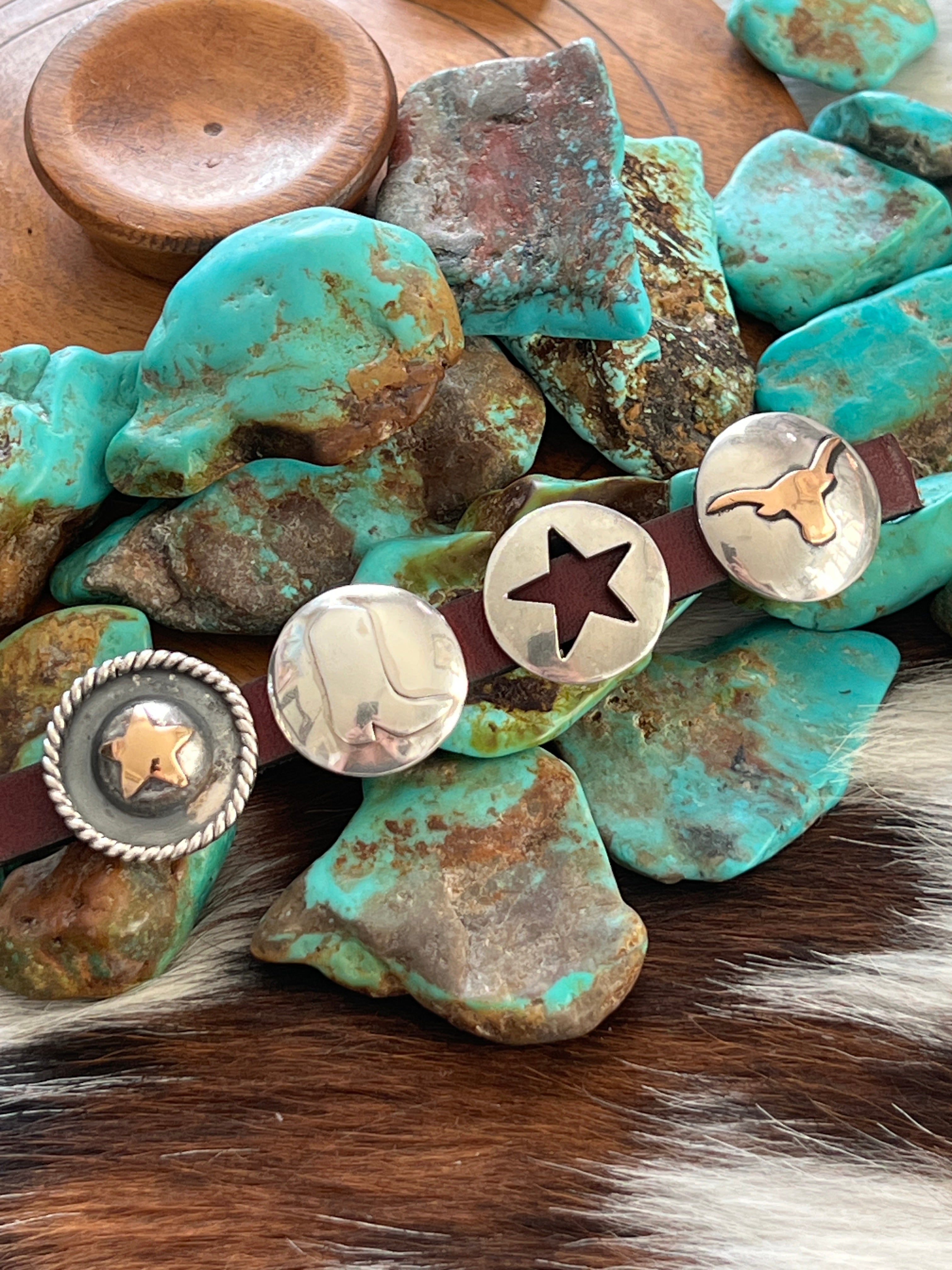 Sterling Silver Concho Slide with Star Cut Out