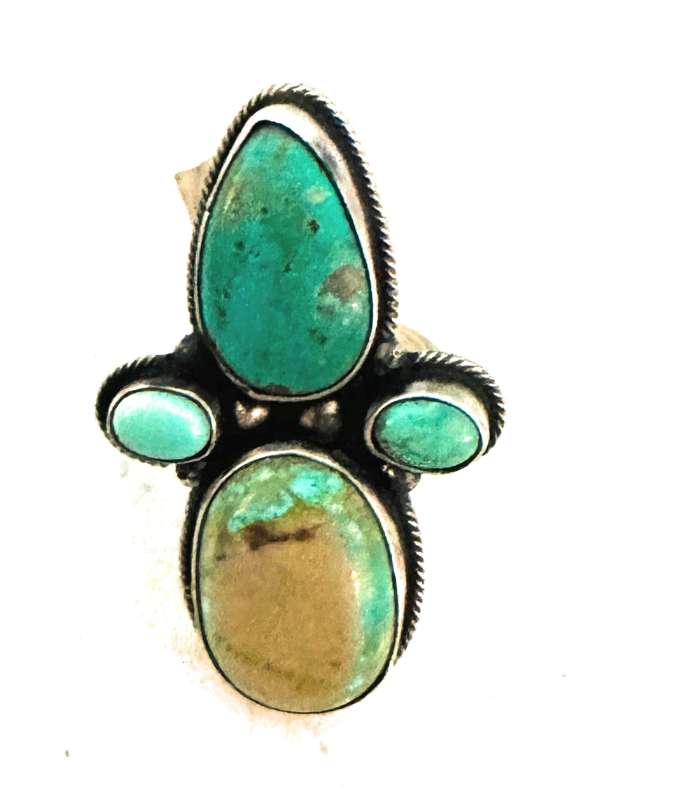 Navajo Royston Turquoise & Sterling Silver Adjustable Ring