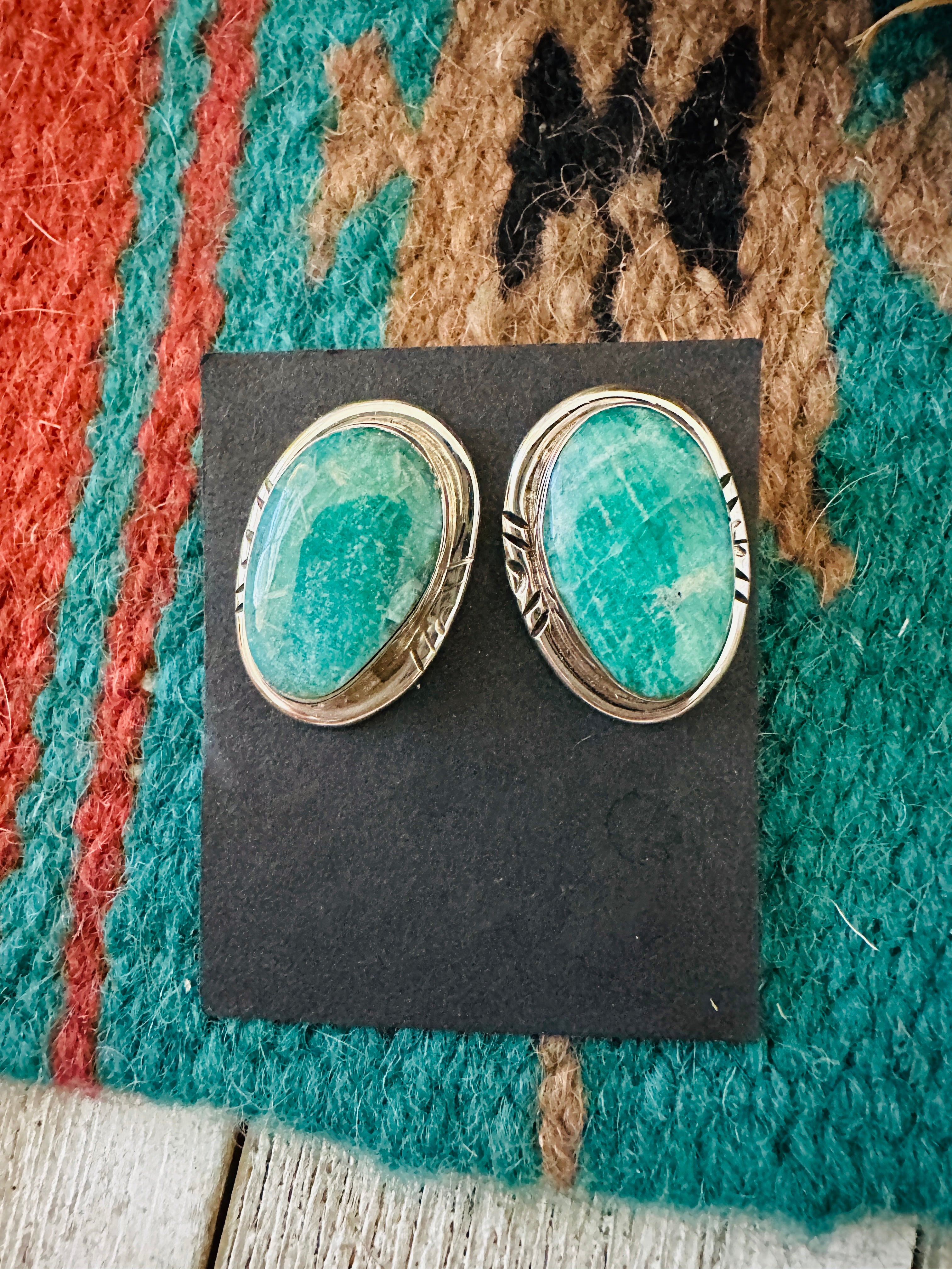 Navajo Turquoise & Sterling Silver Post Earrings
