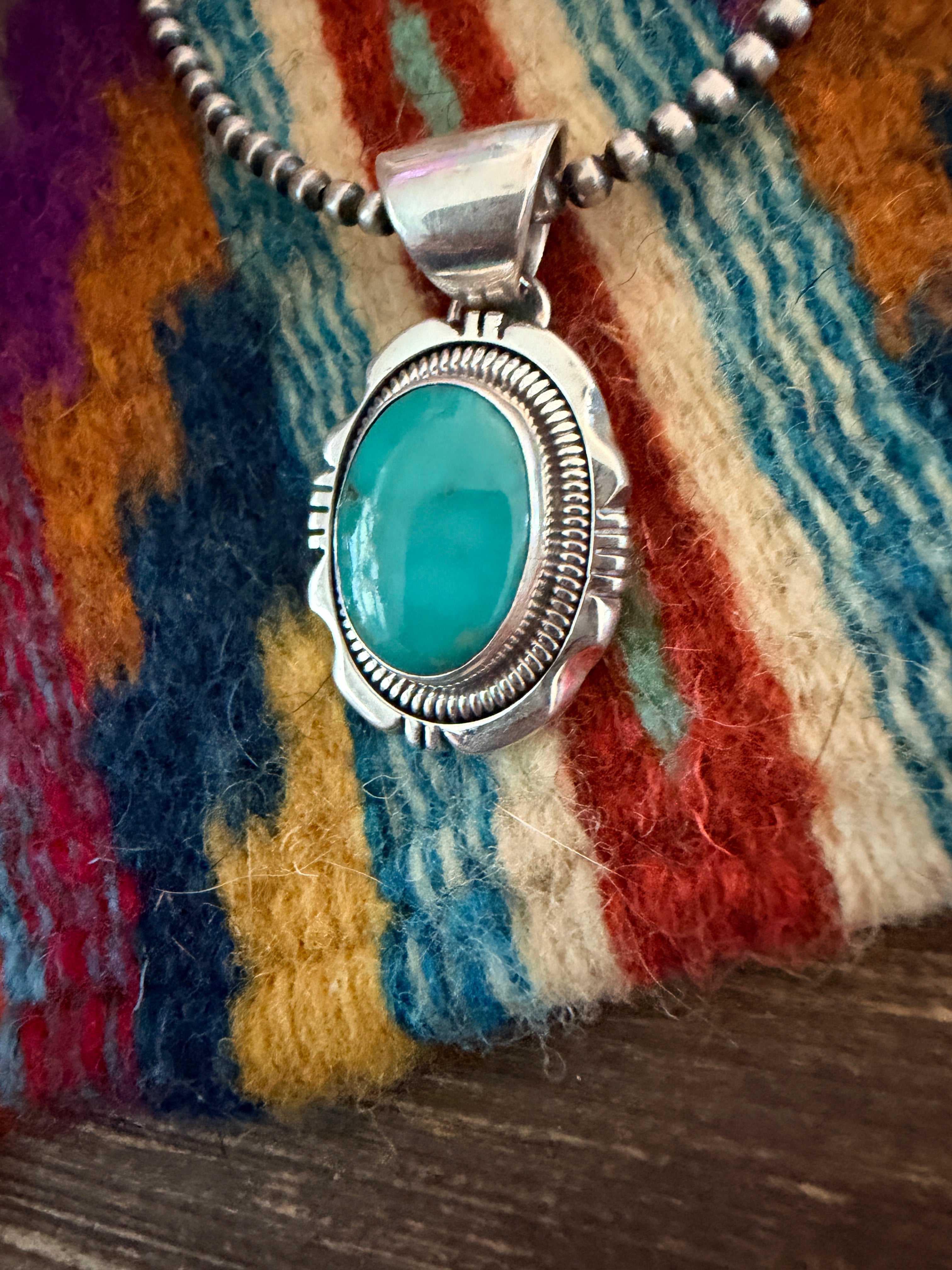 Handcrafted Turquoise and Sterling Silver Pendant