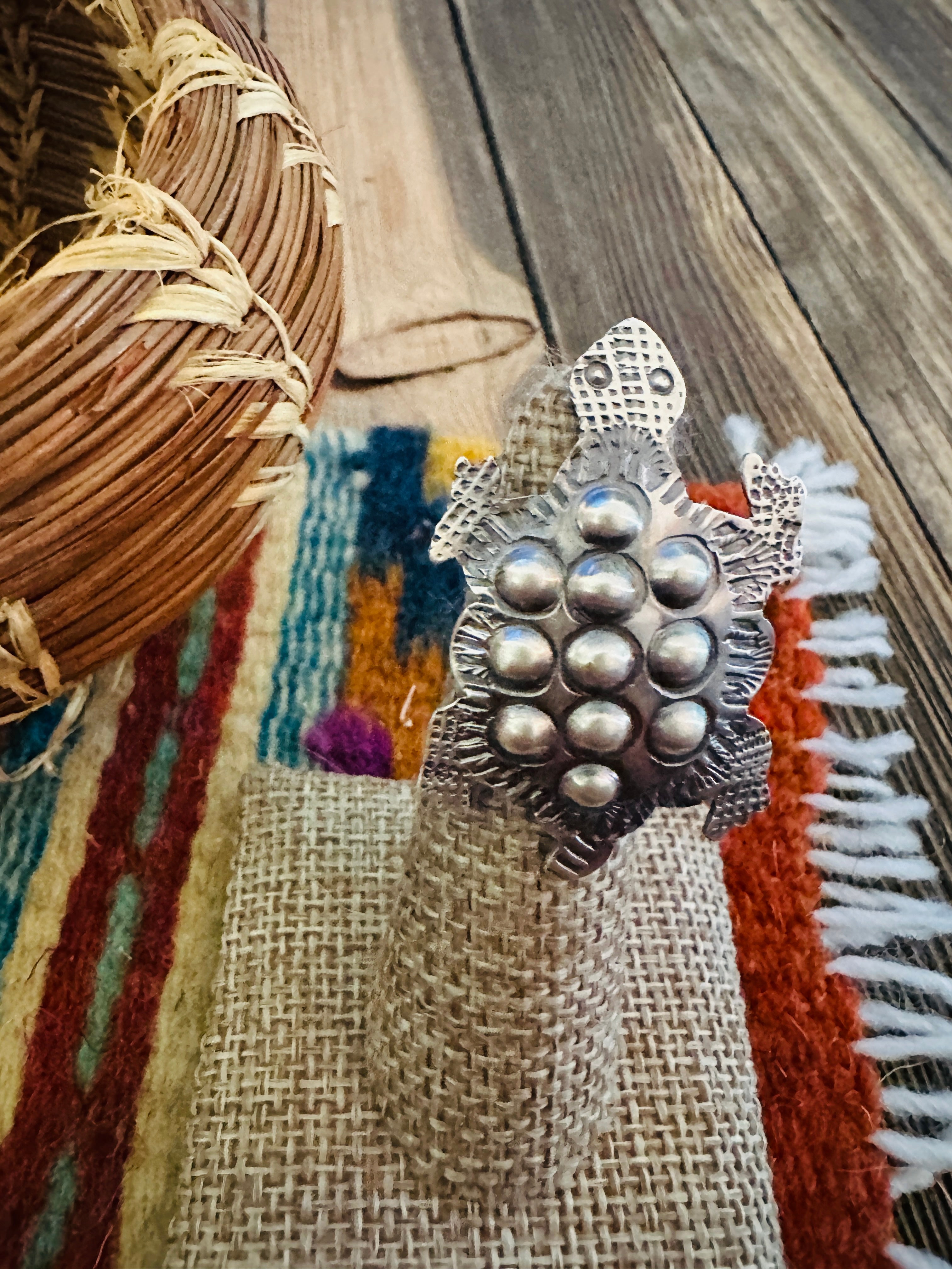 Handcrafted Sterling Silver Adjustable Turtle Ring by Tim Yazzie