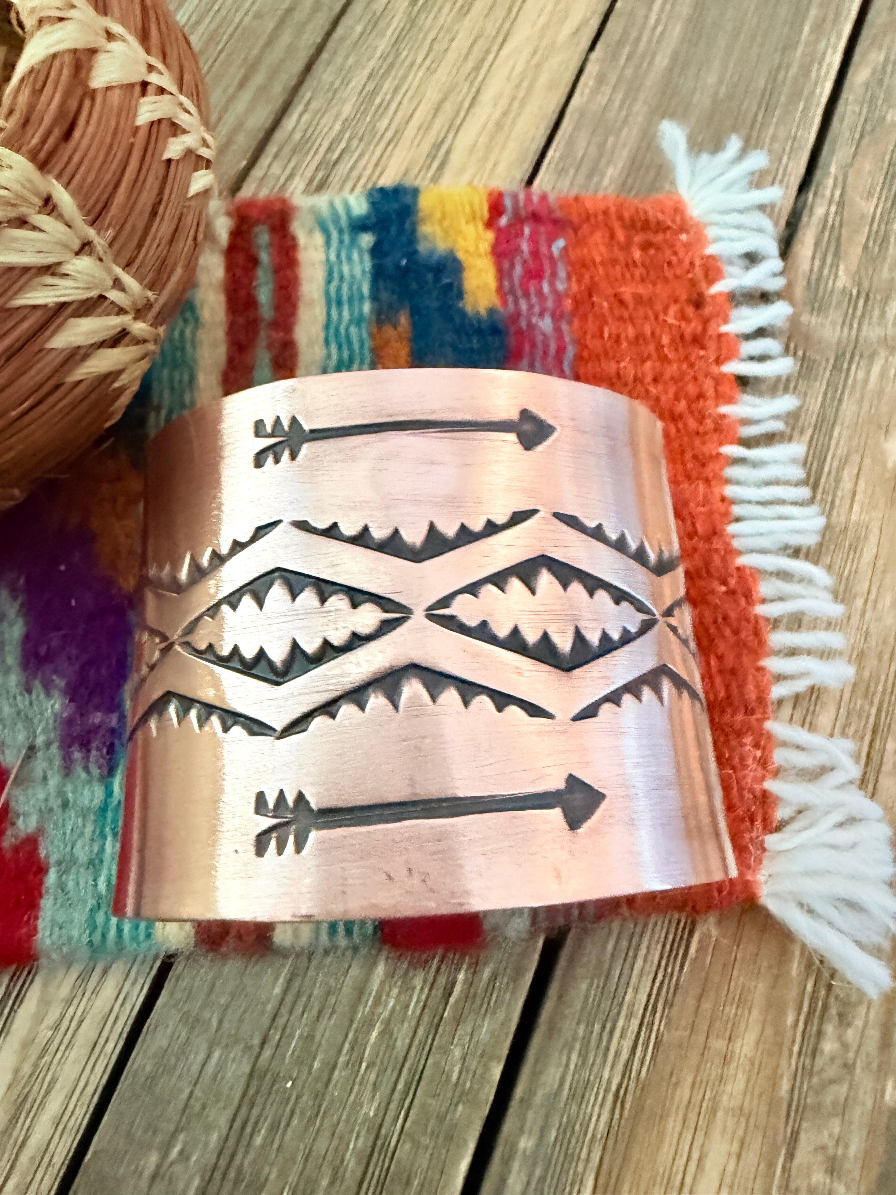 Handcrafted Copper Cuff Bracelet by Elvira Bill