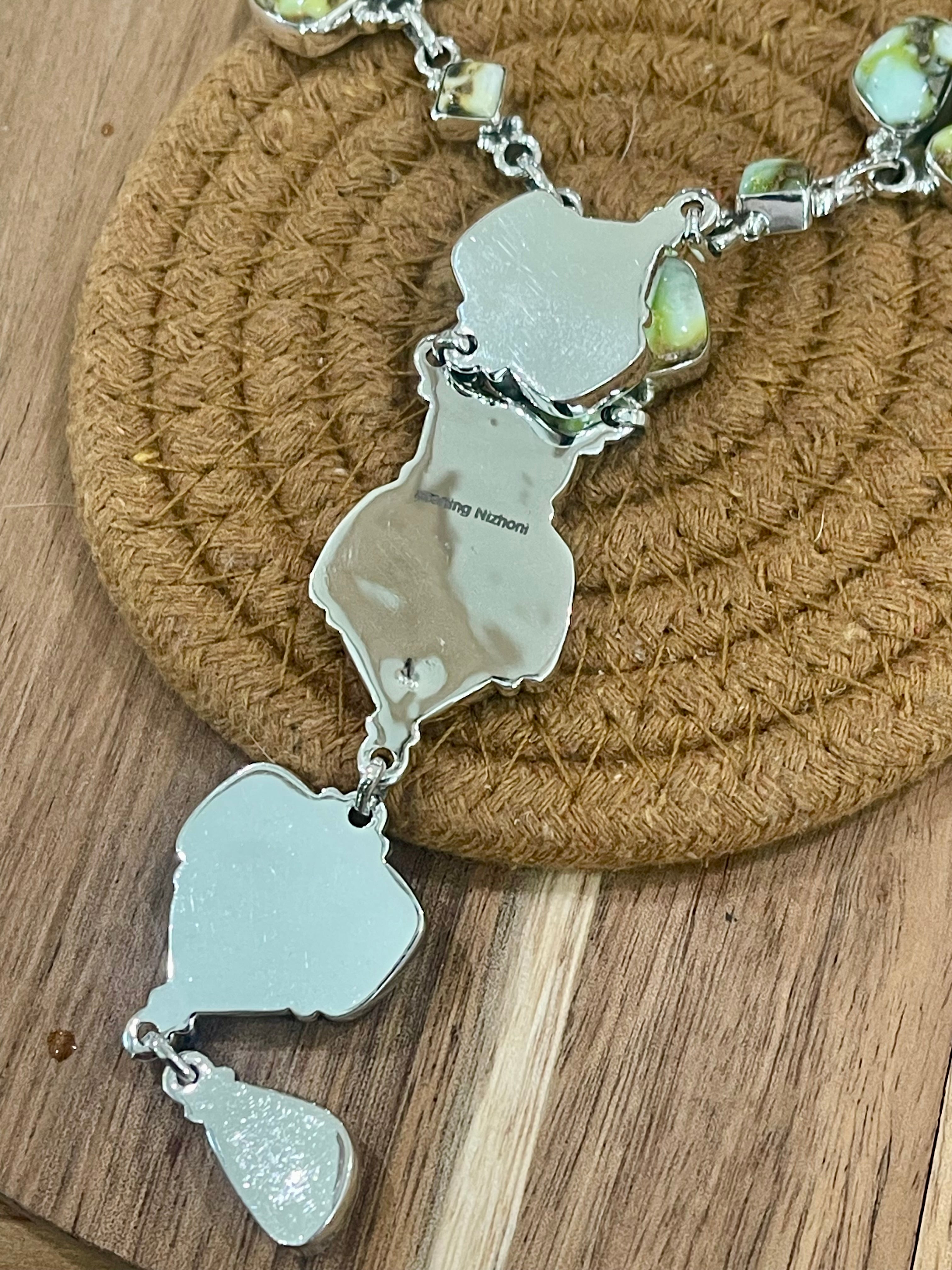 Handmade Sterling Silver & Palomino Cluster Necklace