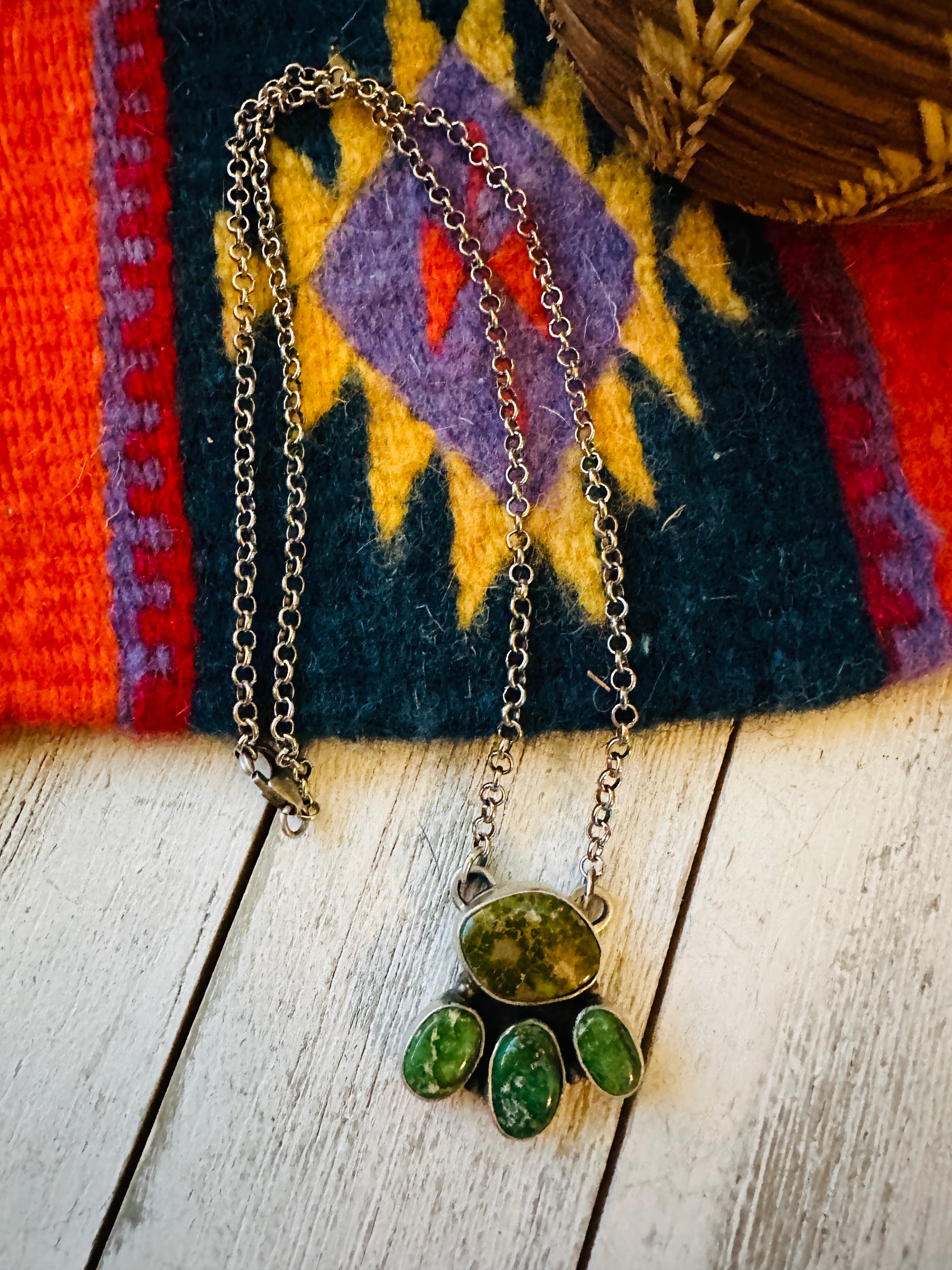 Navajo Sterling Silver & Royston Turquoise Necklace