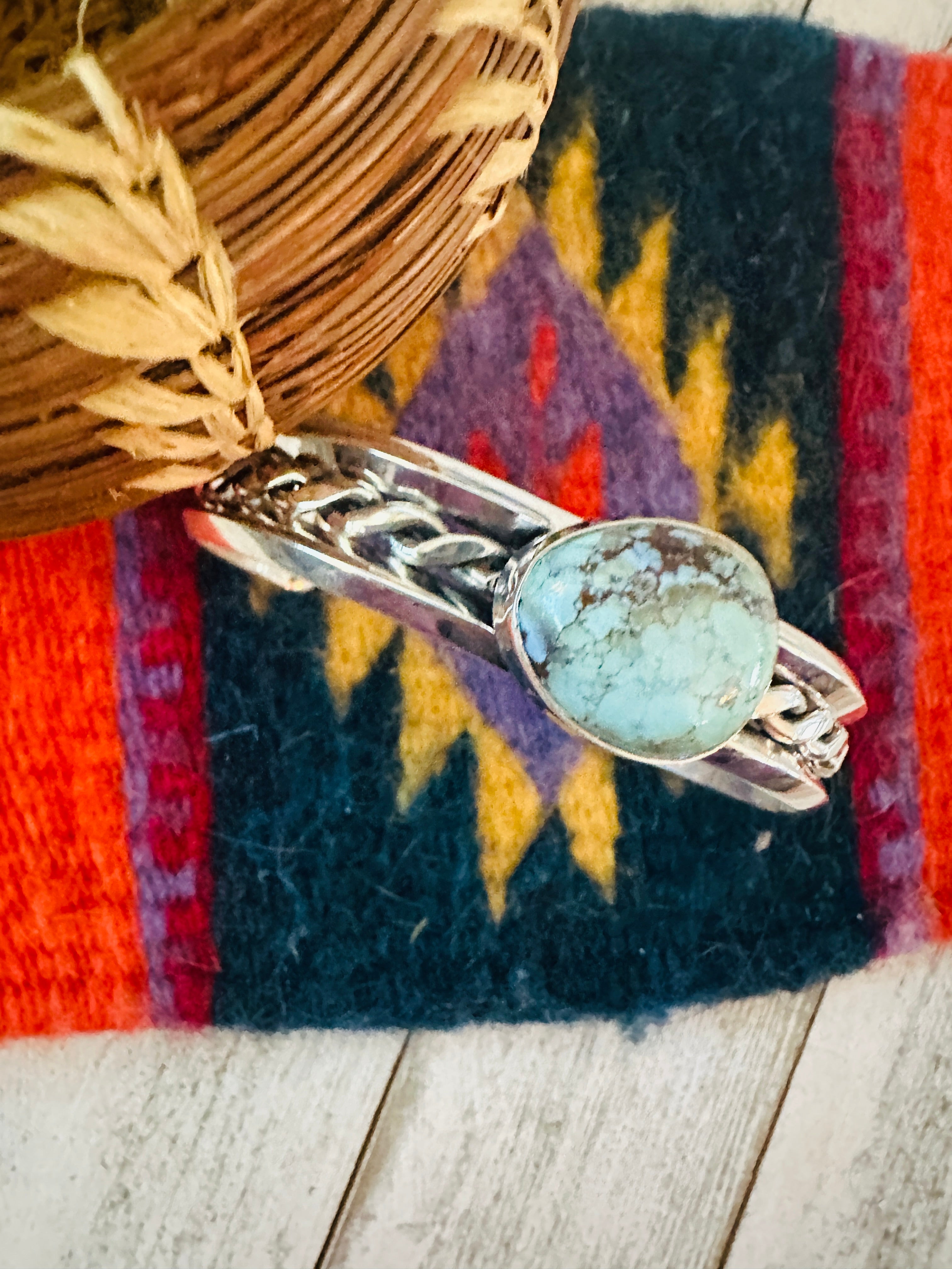 Navajo Sterling Silver & Turquoise Cuff Bracelet