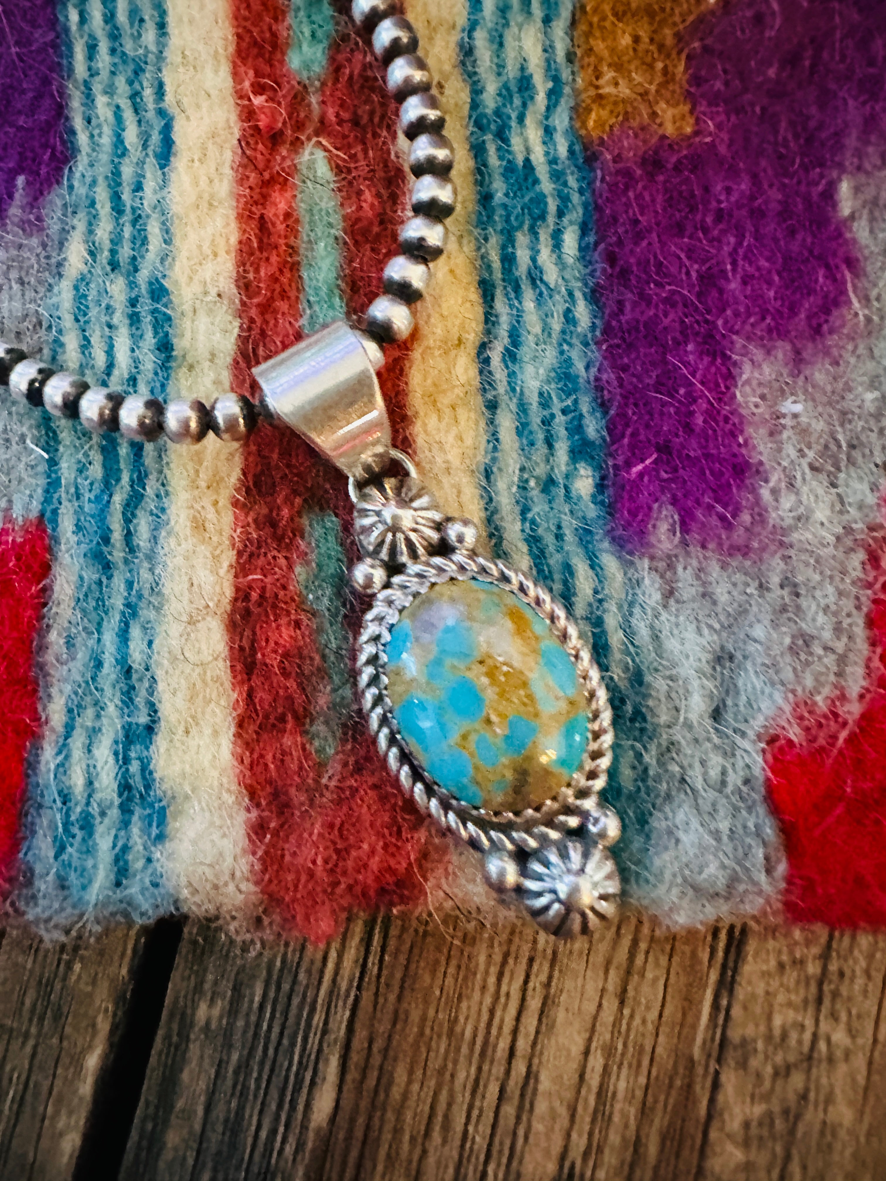 Handcrafted Sterling Silver & Turquoise Pendant