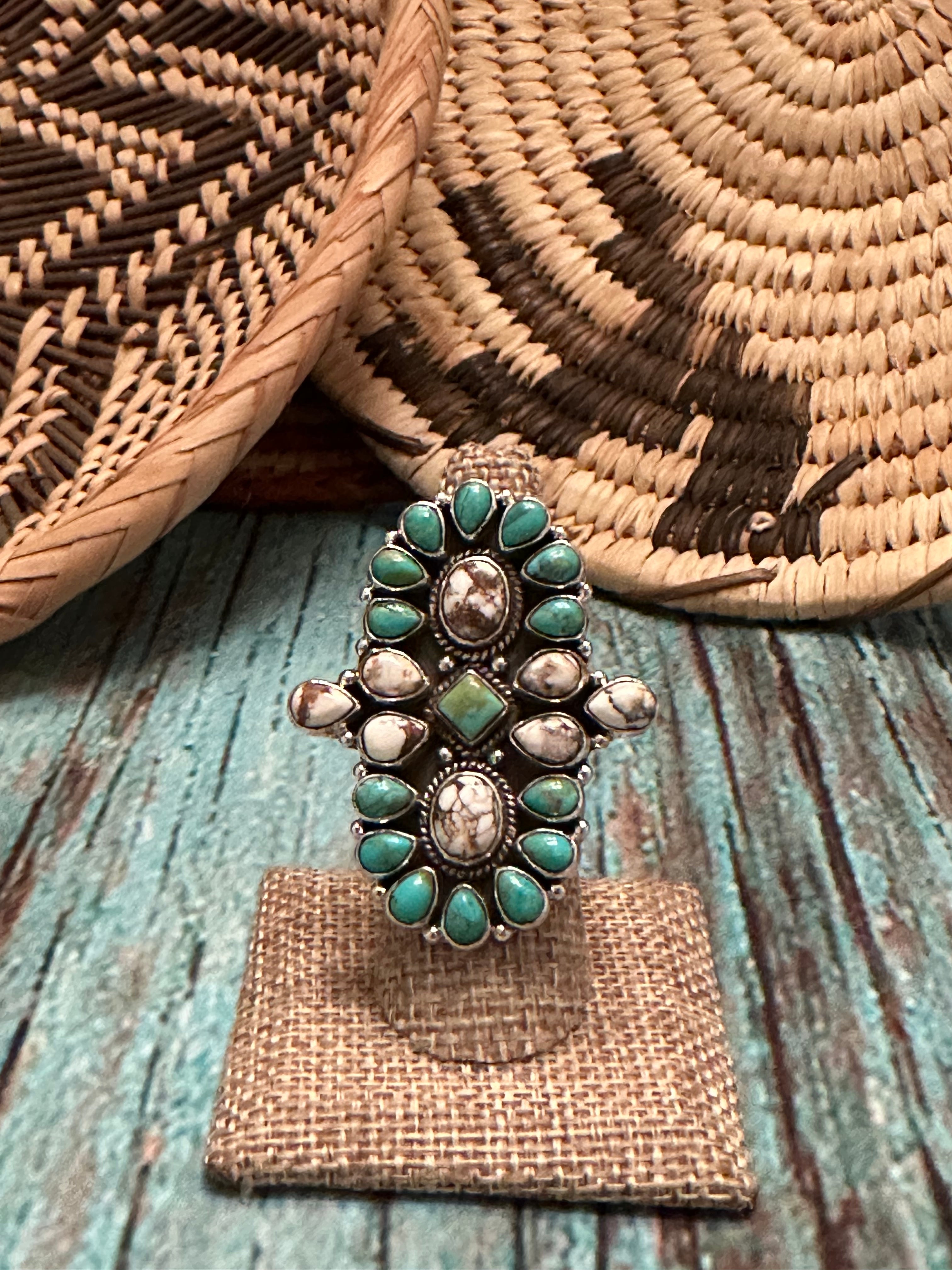 Terra Fusion Wild Horse & Turquoise Sterling Silver Adjustable Ring