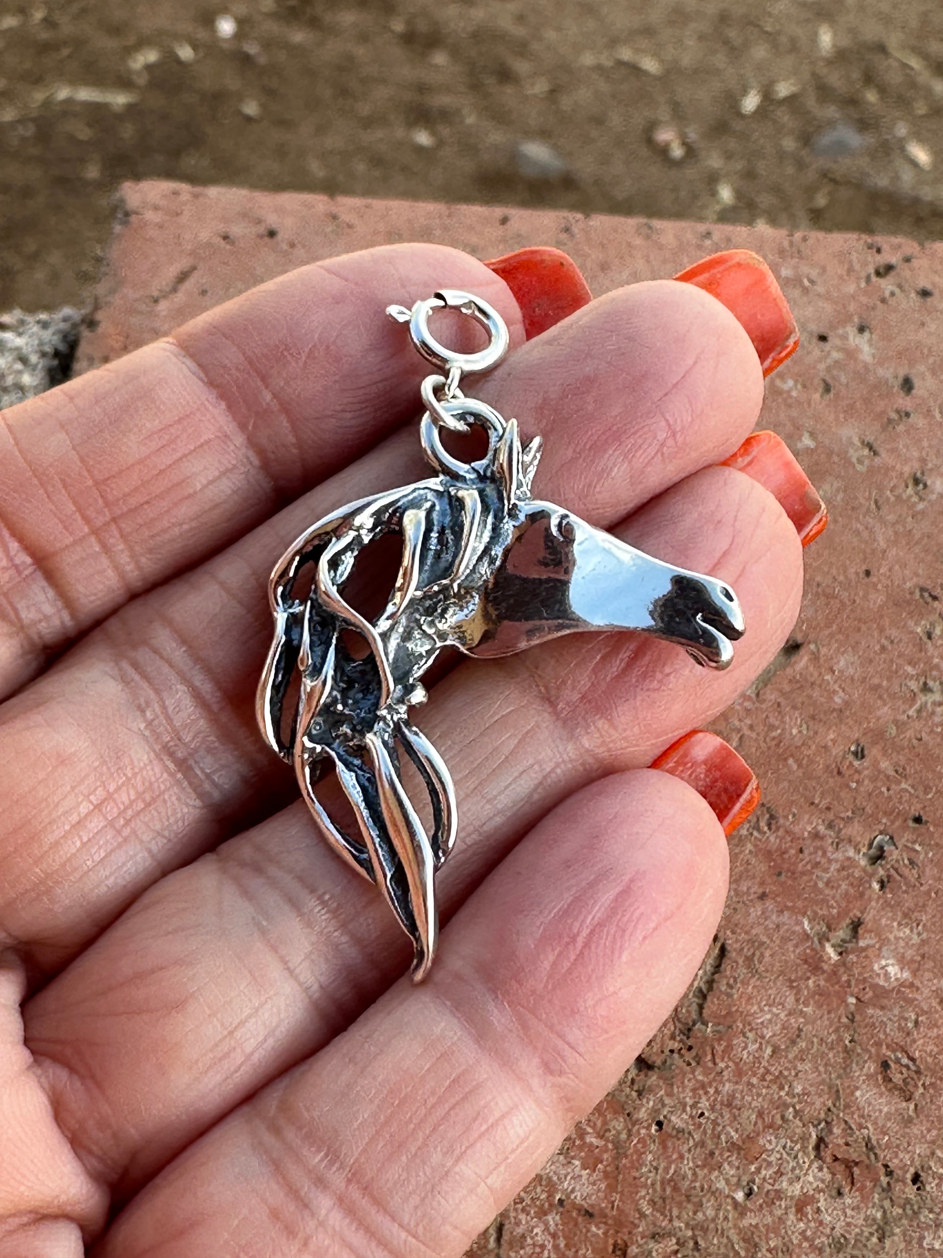 Sterling Silver Wild Horse Charm