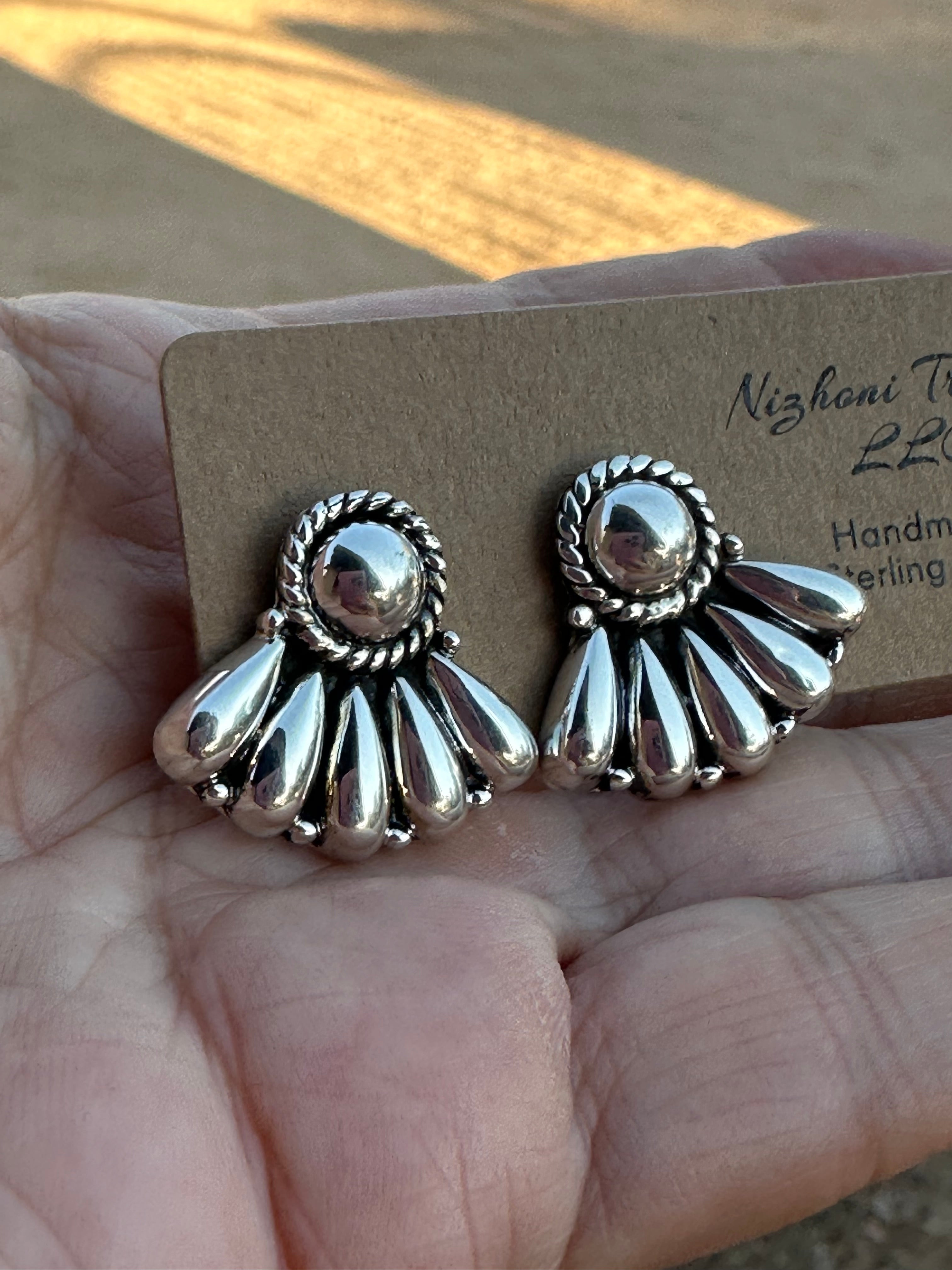 Nizhoni “The Backroads” Sterling Silver Post Earrings Handmade