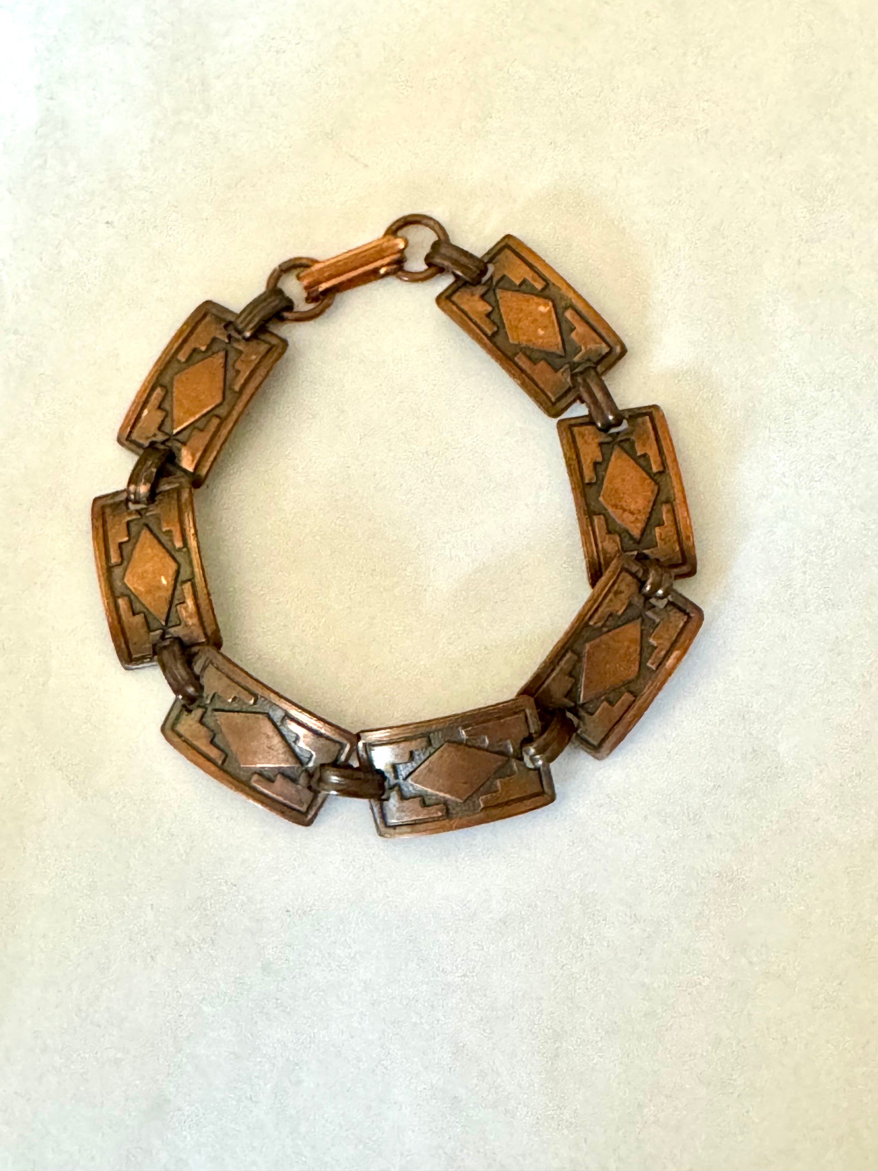 Vintage Handmade Copper Link Bracelet