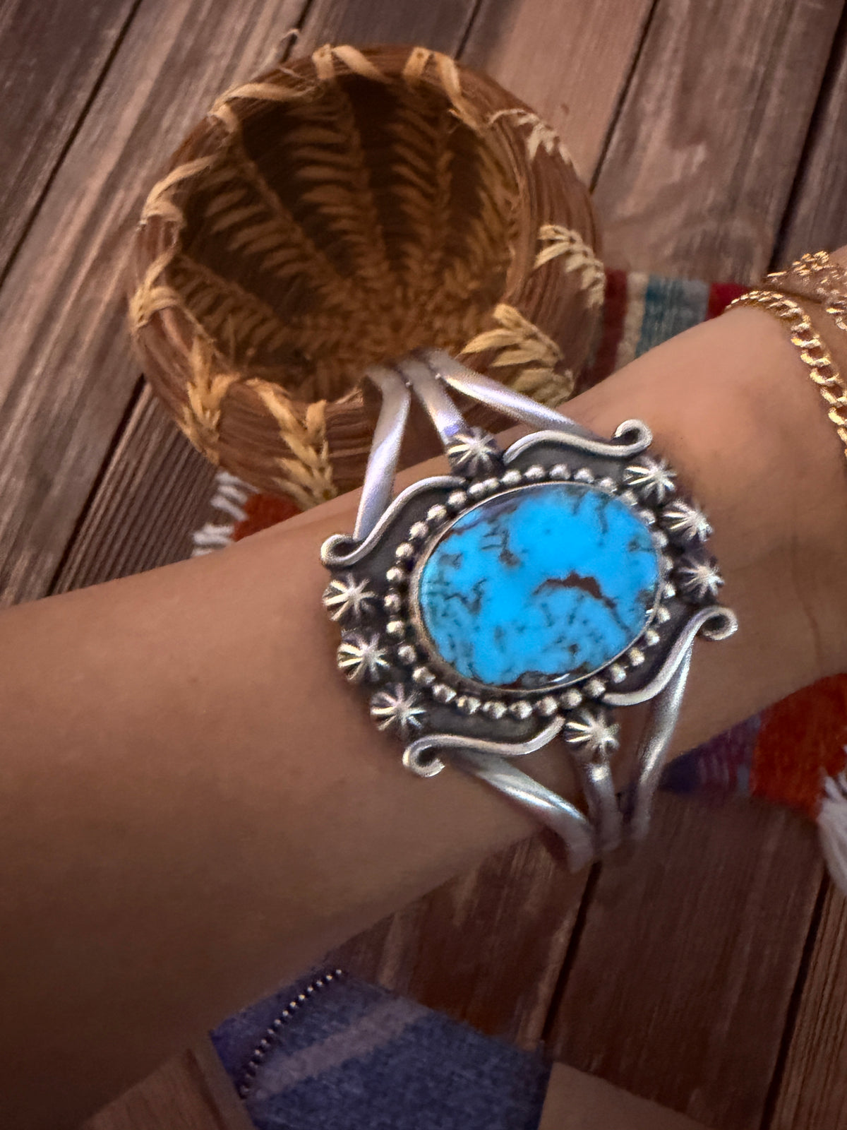 Handcrafted Sterling Silver and Turquoise Cuff Bracelet