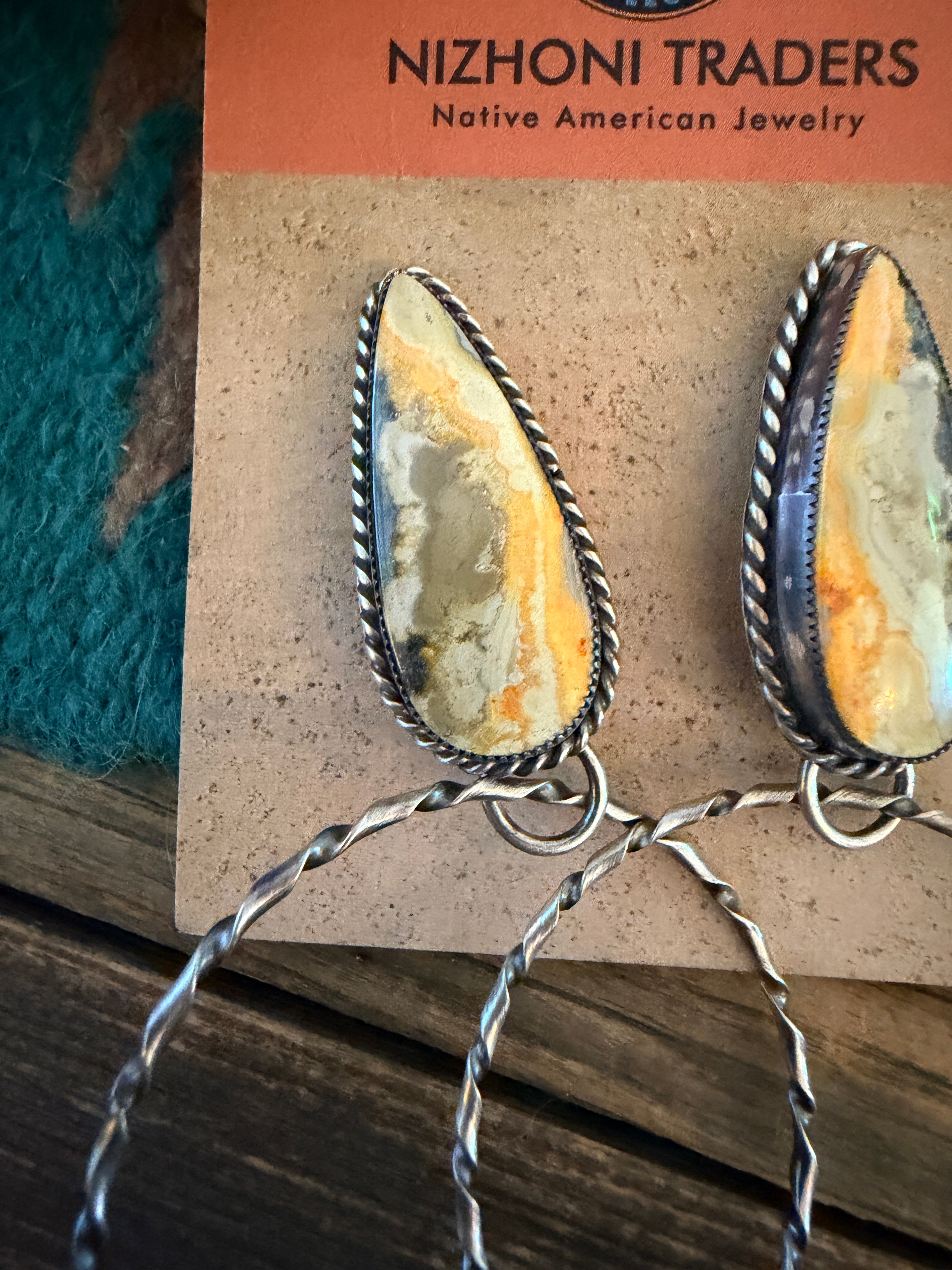 Handcrafted Bumblebee & Sterling Silver Hoop Earrings