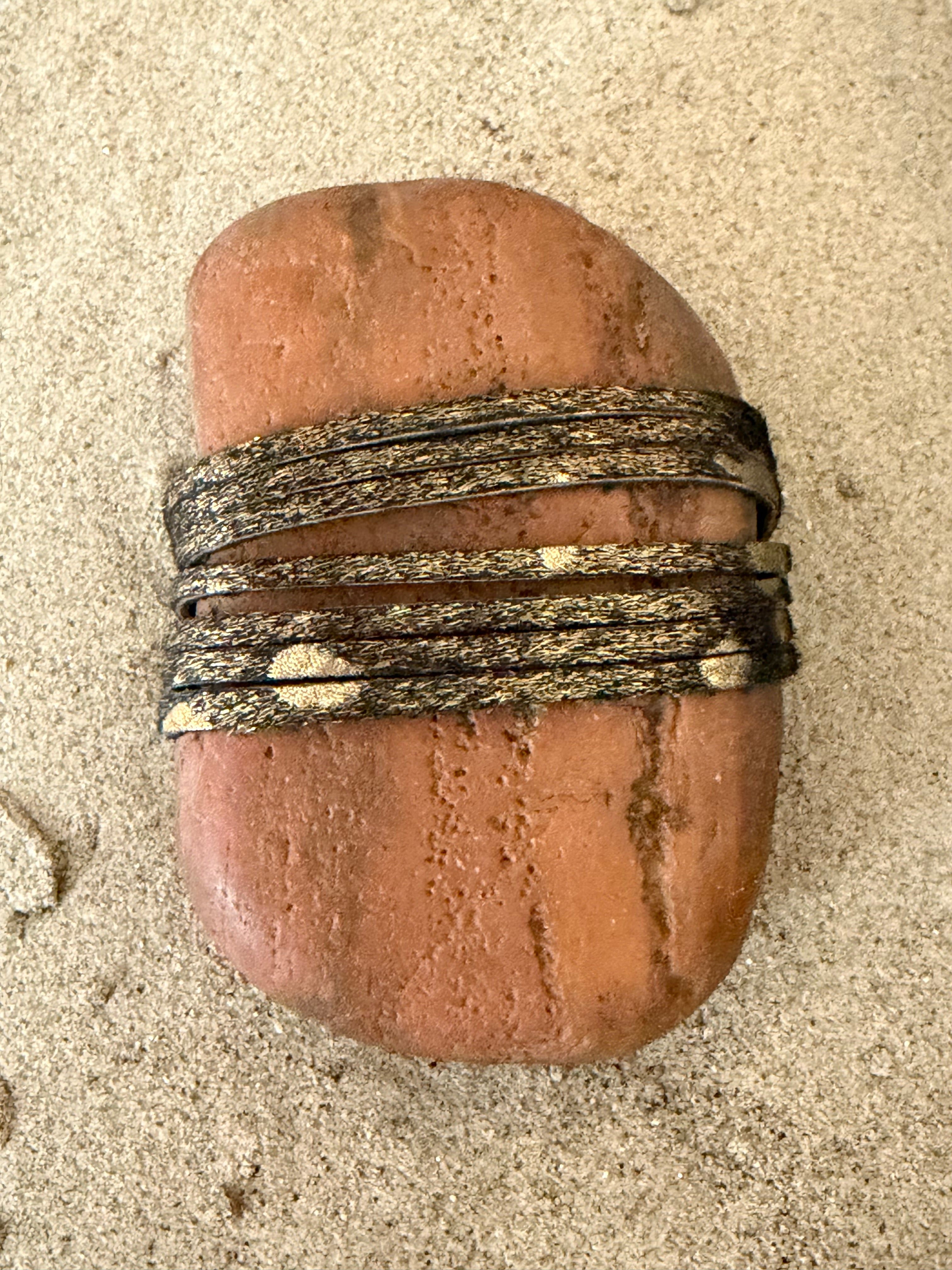 Shimmering Textured Gold Boho Multicolor 1" Leather Snap Cuff Bracelet