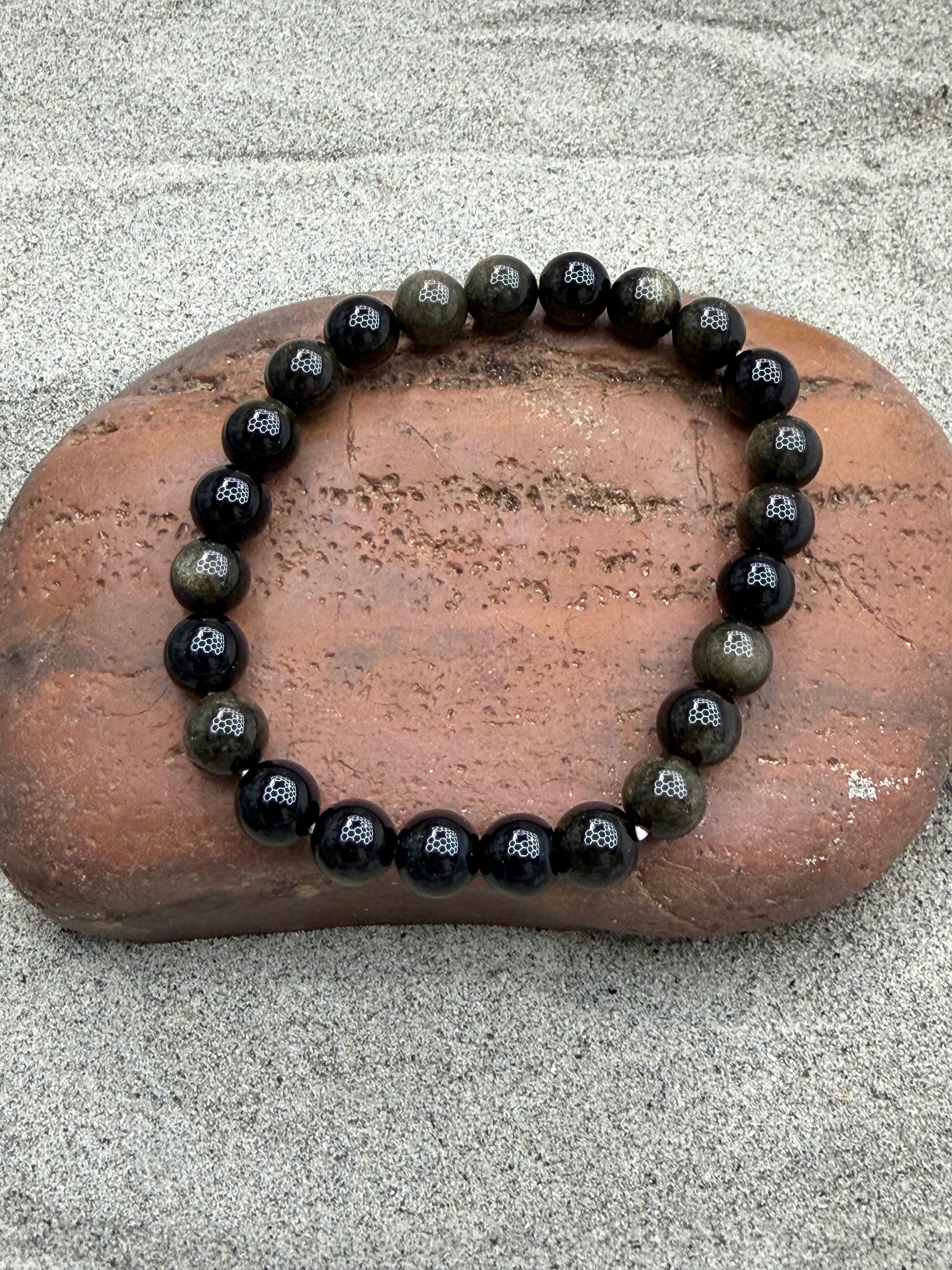 Banded Agate 6mm beaded stretch bracelet