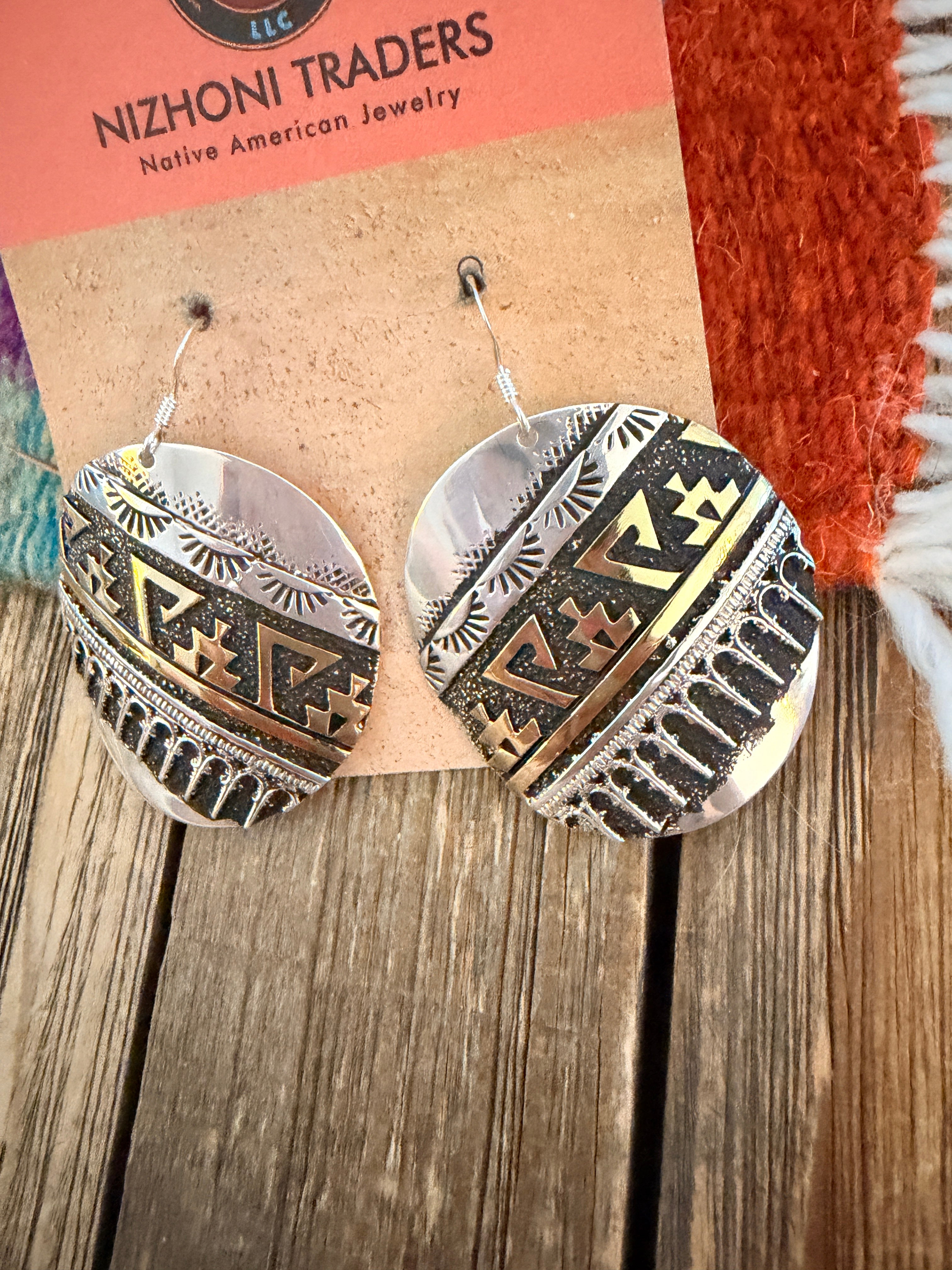 Handcrafted Sterling Silver & Copper Dangle Earrings by Rose Singer