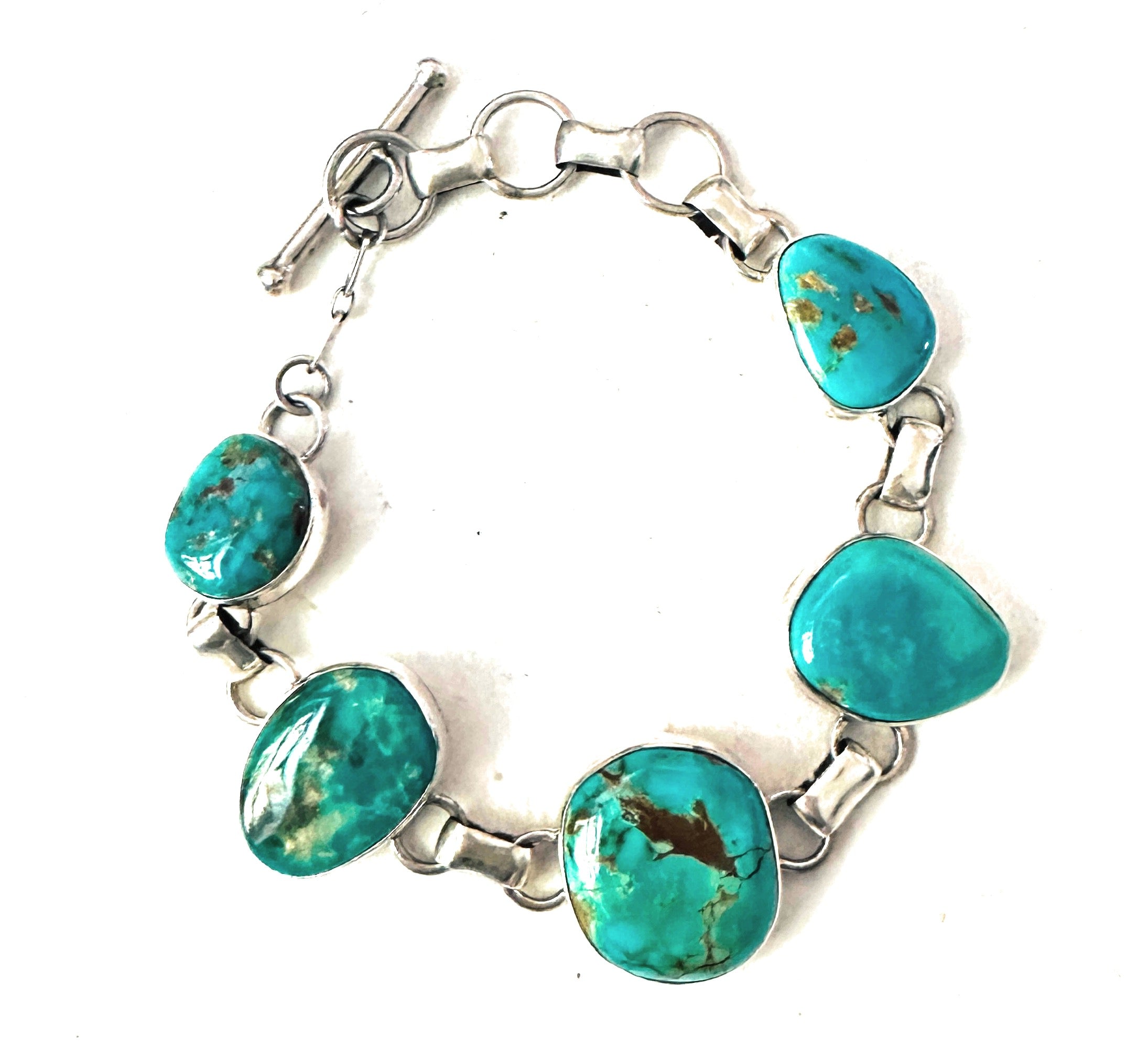 Navajo Turquoise & Sterling Silver Link Bracelet