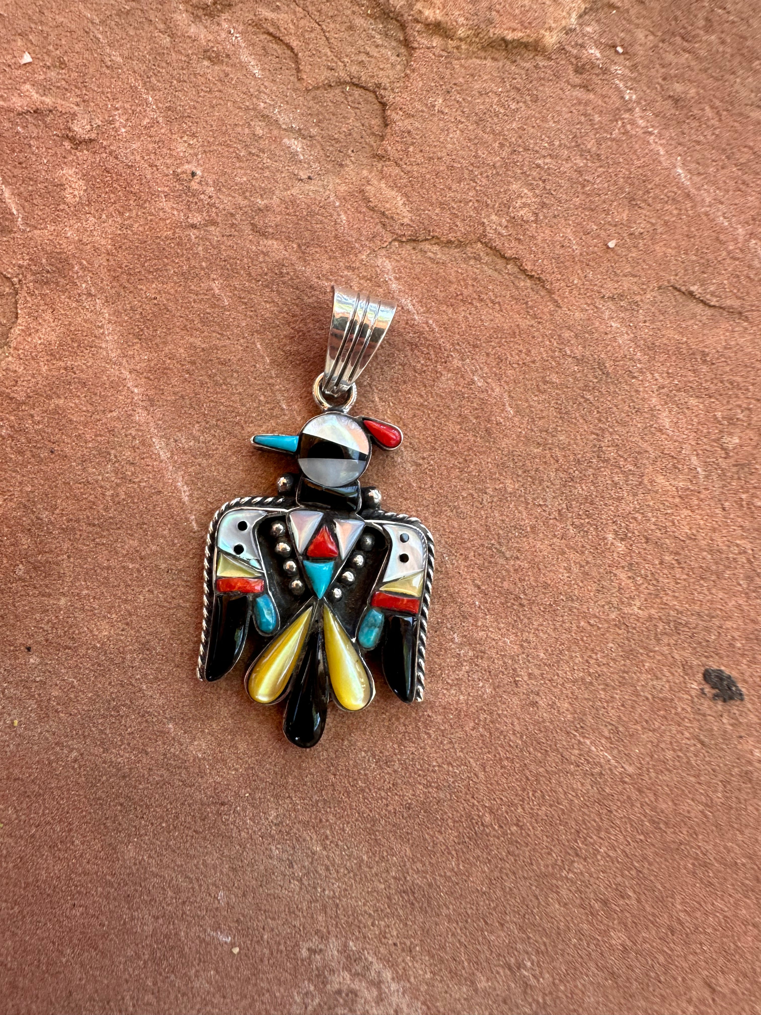 NATIVE/VINTAGE Inlayed Sterling silver deals Earrings and Pendant