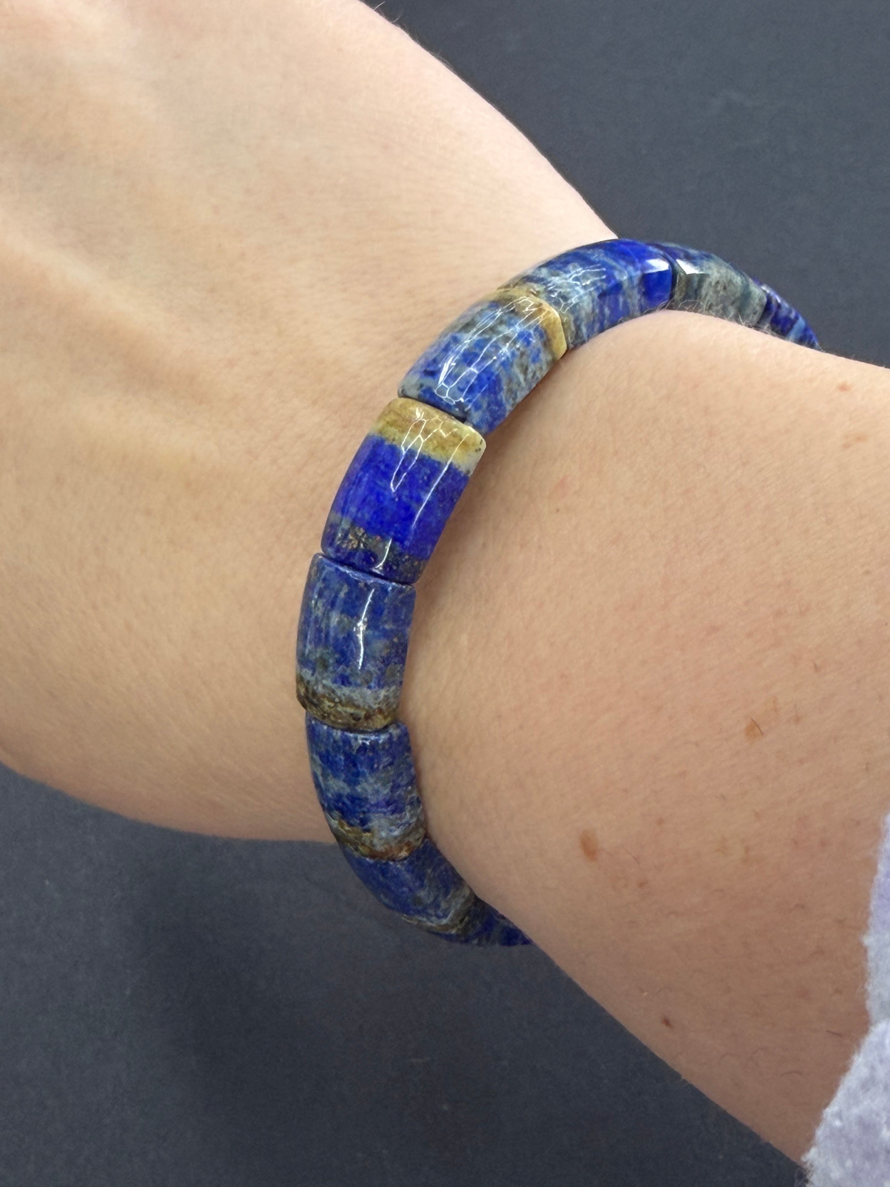Lapis Beaded Stretch Bracelet