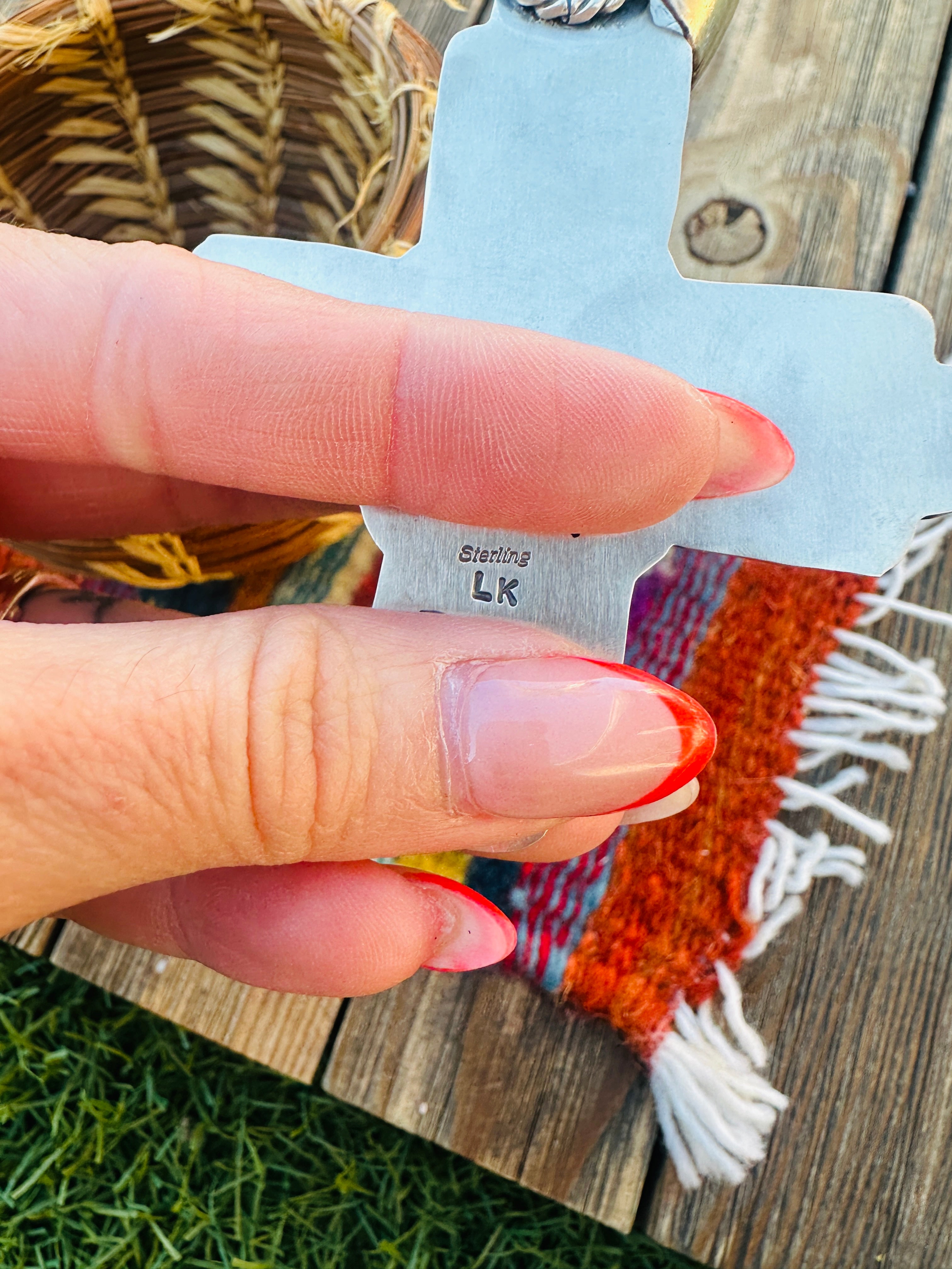 Handcrafted Sterling Silver & Turquoise Zia Cross Pendant