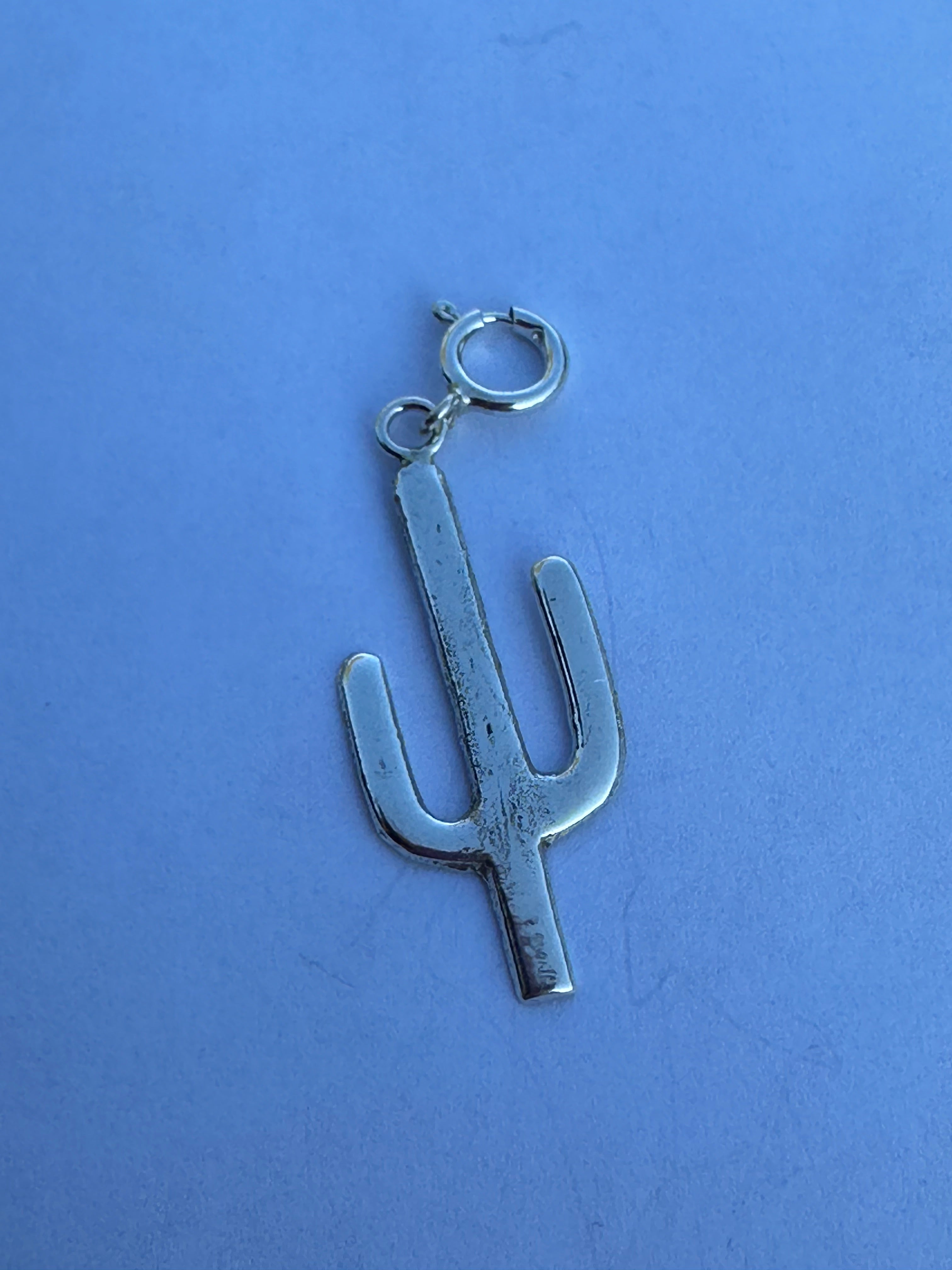 Navajo Crafted Sterling Silver Saguaro Charm