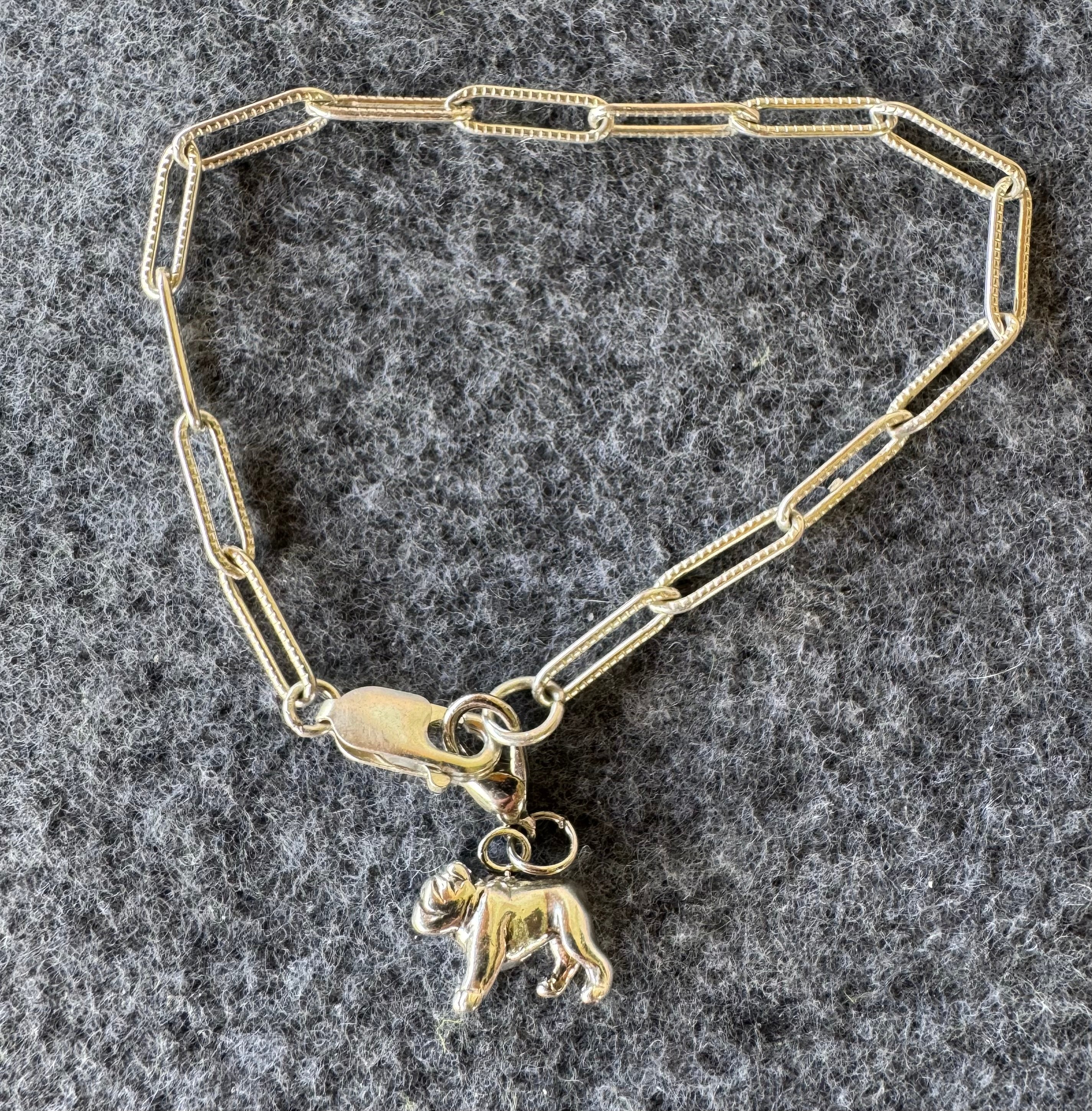 Handcrafted Sterling Silver Bulldog Charm