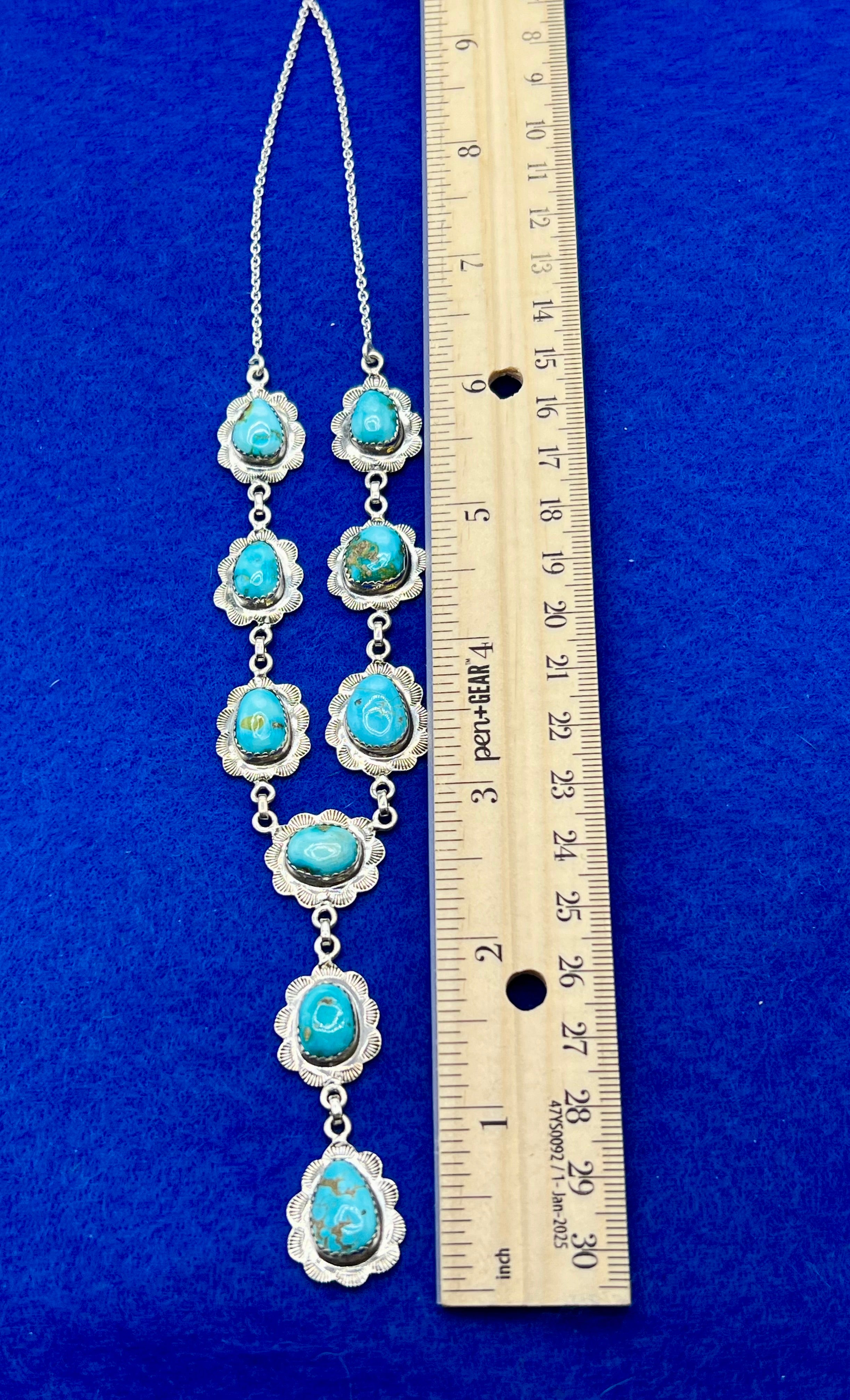 Handmade South Hill Sonoran Turquoise Sterling Silver Necklace