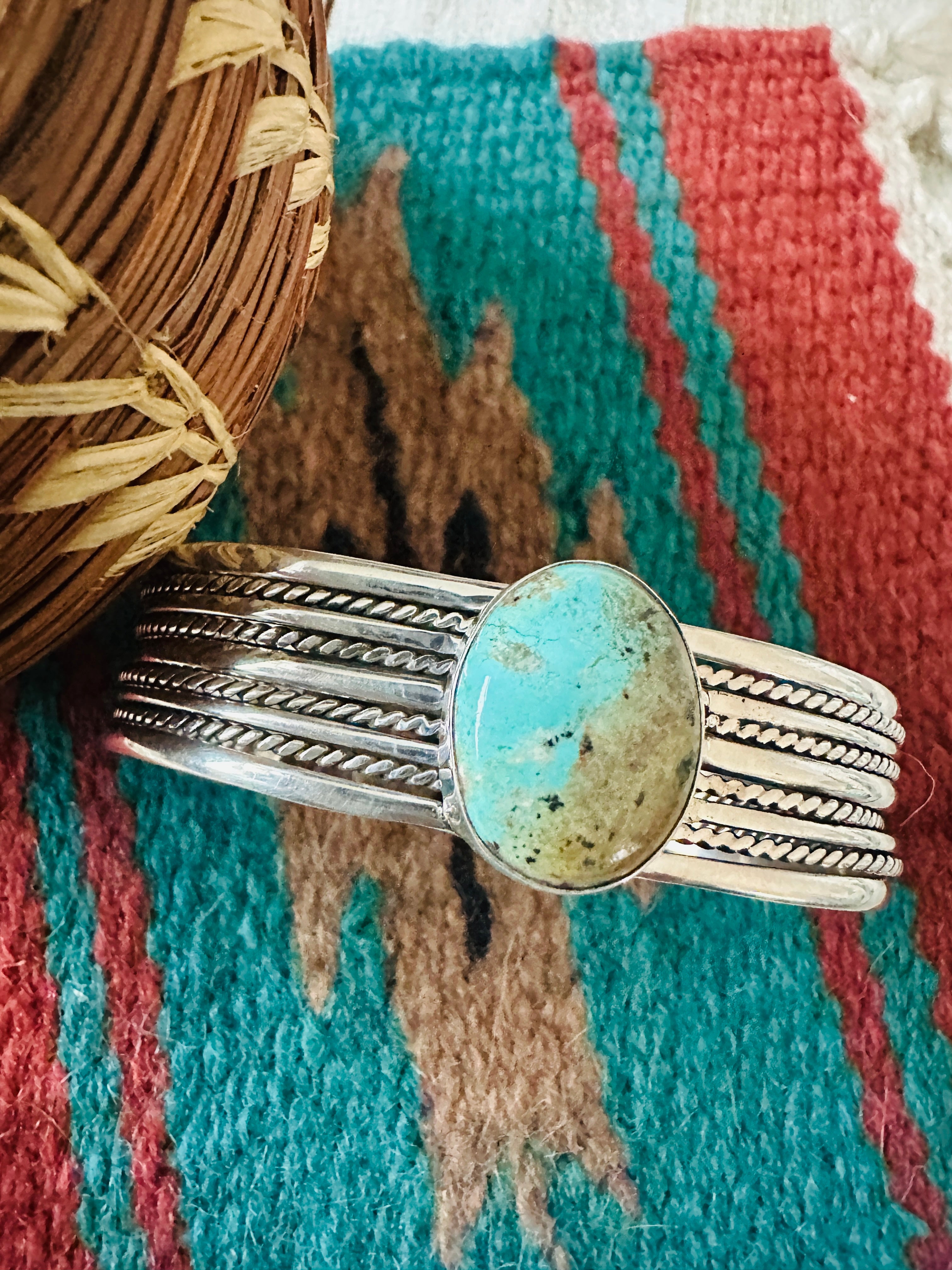 Handcrafted Sterling Silver & Turquoise Cuff Bracelet