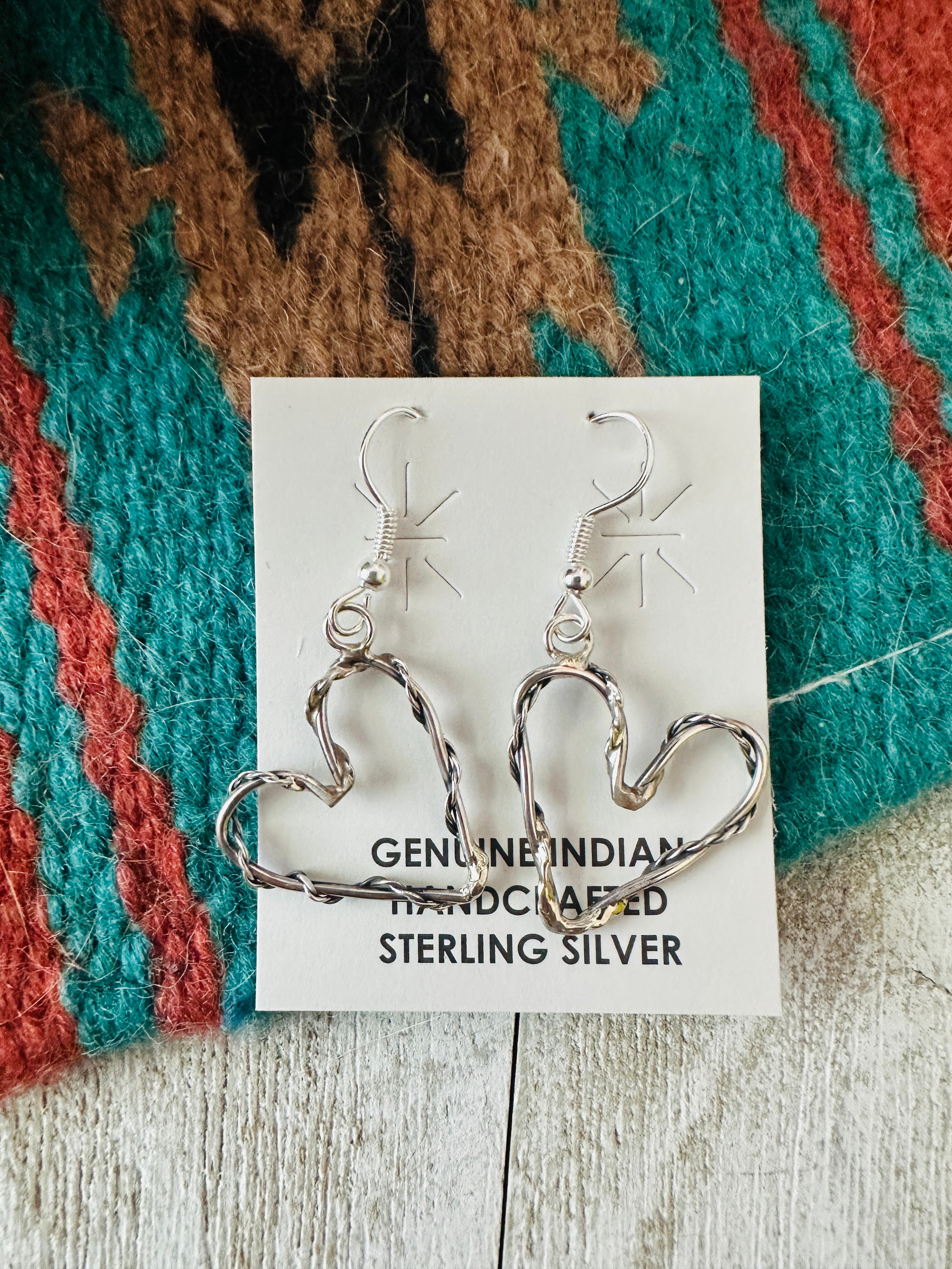 Handcrafted Sterling Silver Heart Dangle Earrings