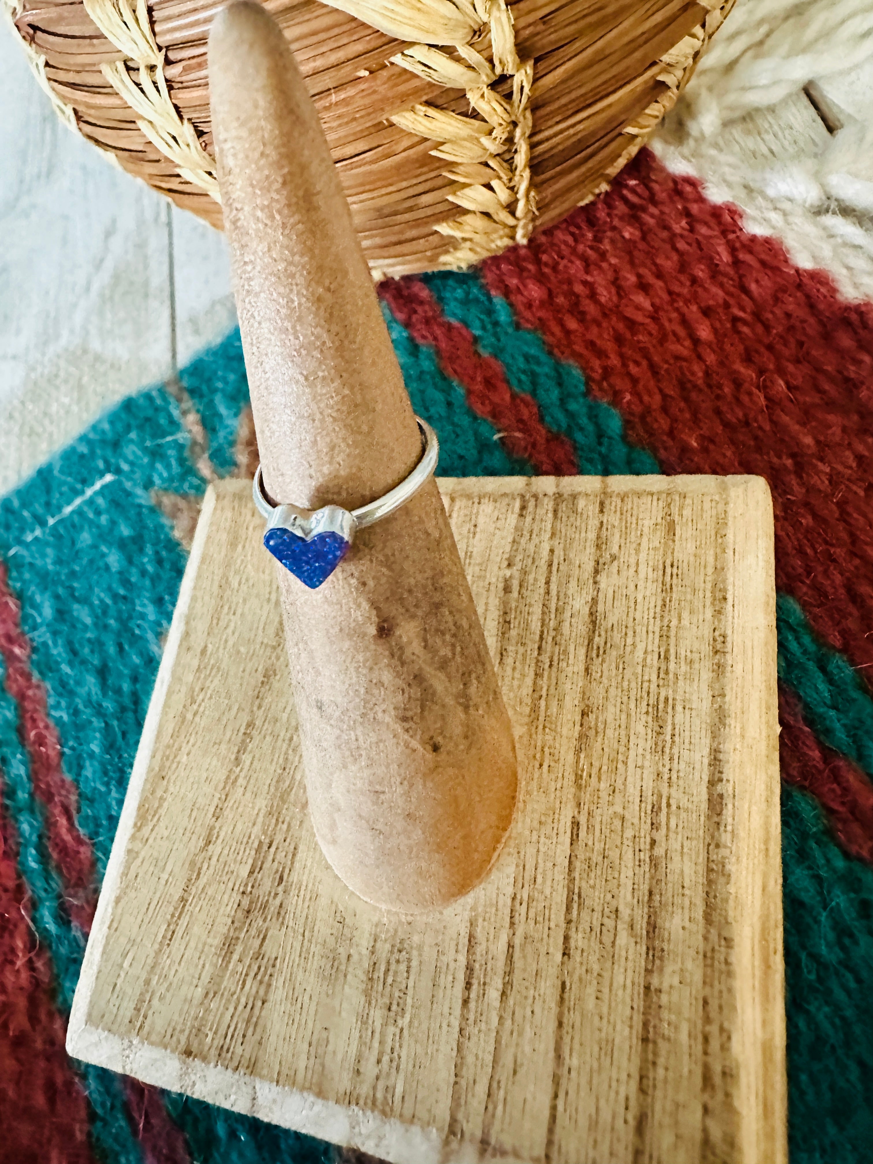 Zuni Sterling Silver & Purple Opal Heart Ring