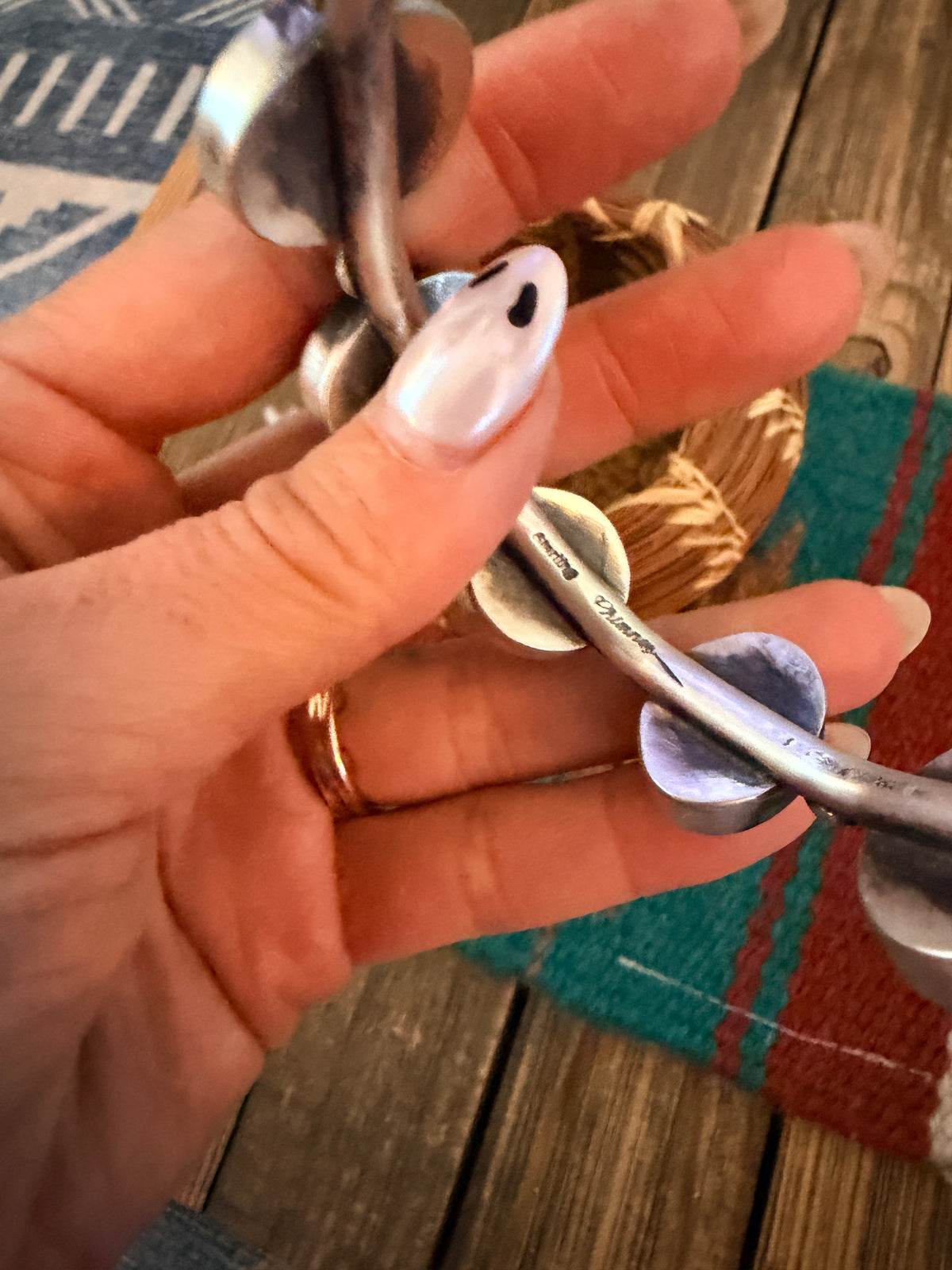 Handcrafted Multi Stone & Sterling Silver Bangle Bracelet by Chimney Butte