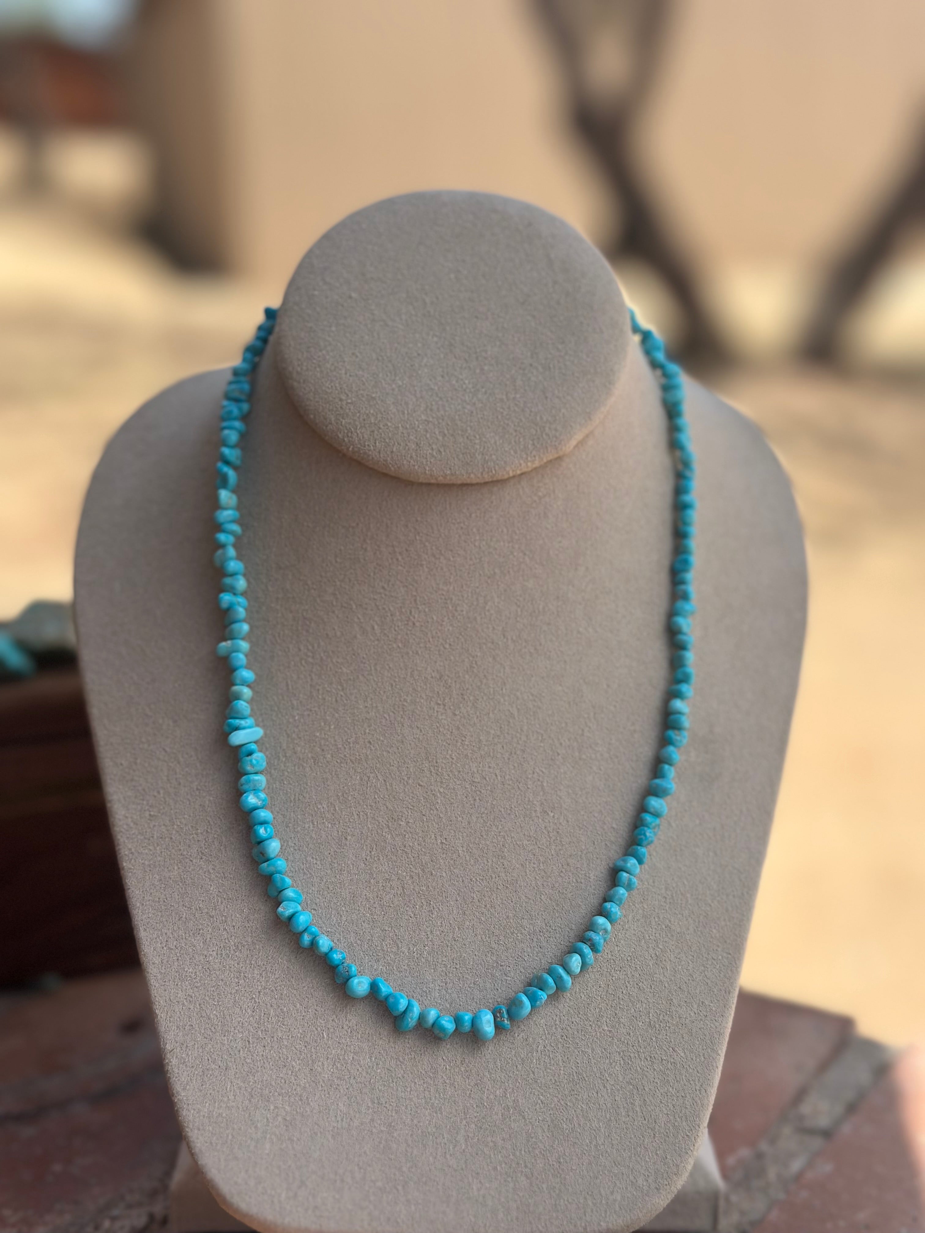Handcrafted Kingman Turquoise Beaded Necklace