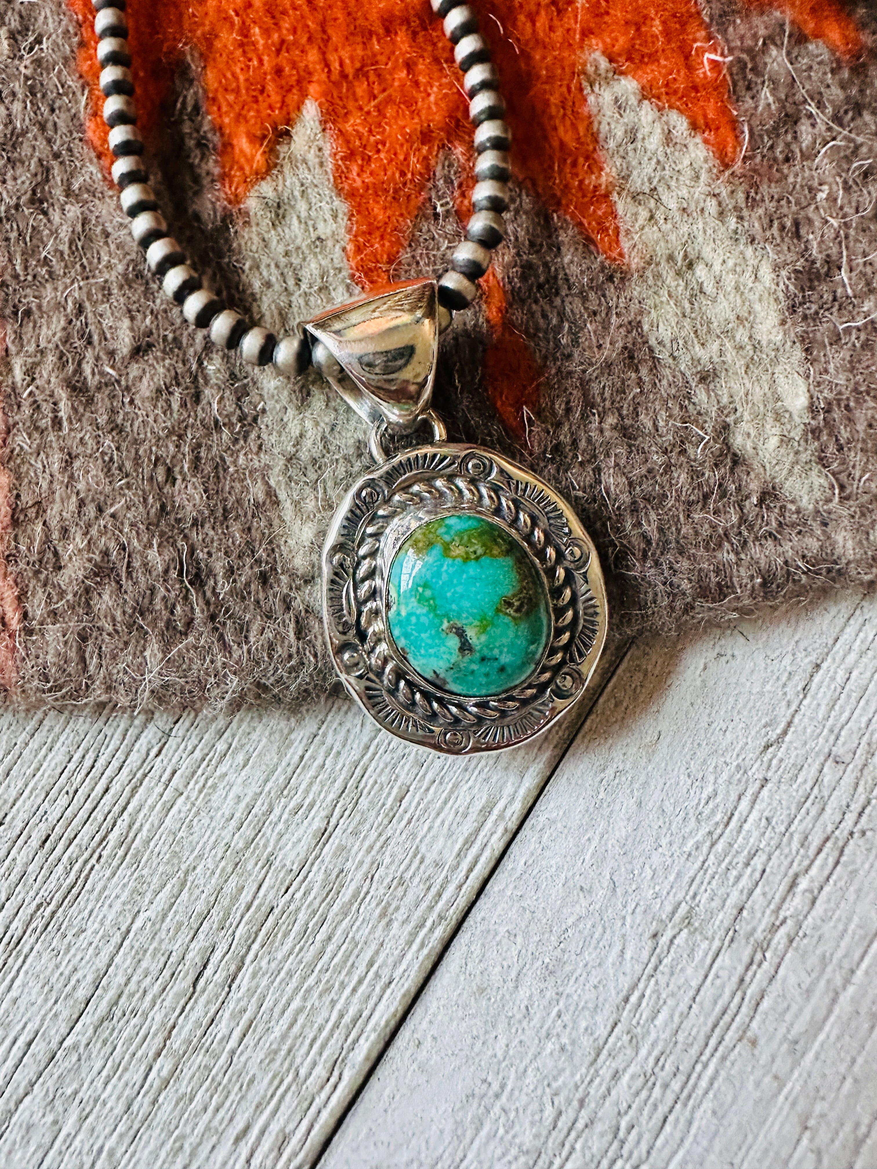 Navajo Turquoise and Sterling Silver Pendant