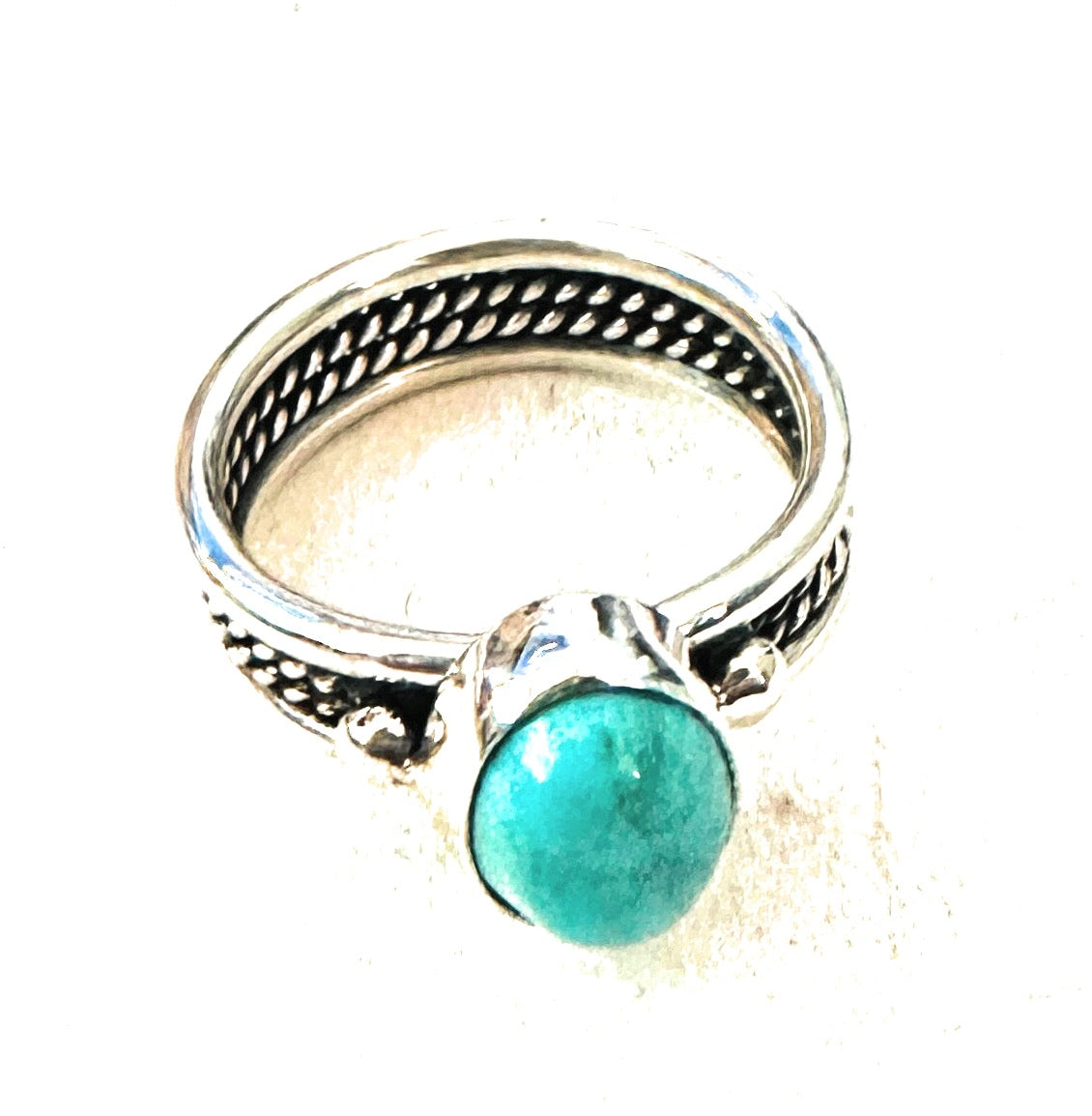 Navajo Turquoise & Sterling Silver Ring Size 5