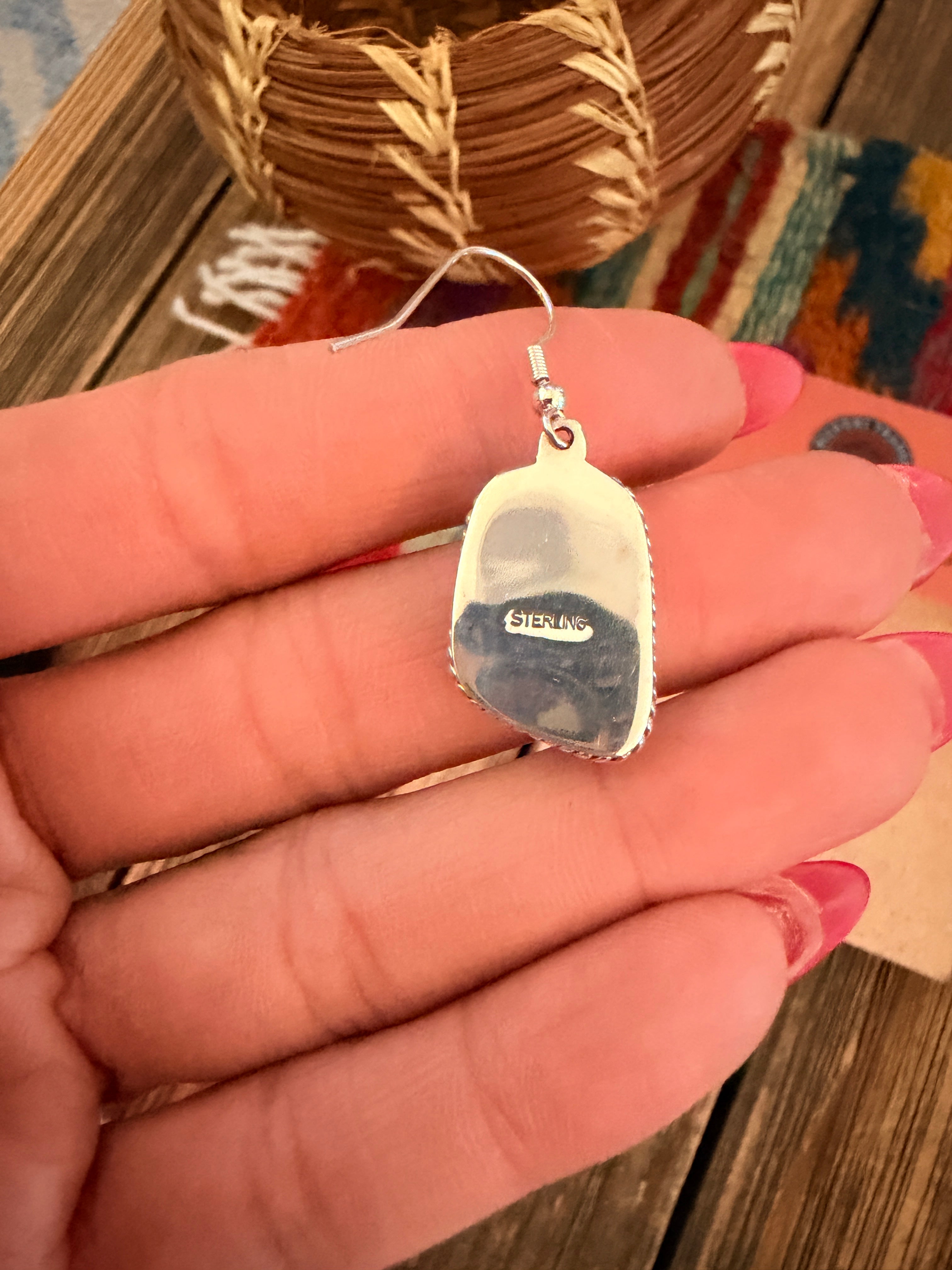 Handcrafted Turquoise & Sterling Silver Dangle Earrings