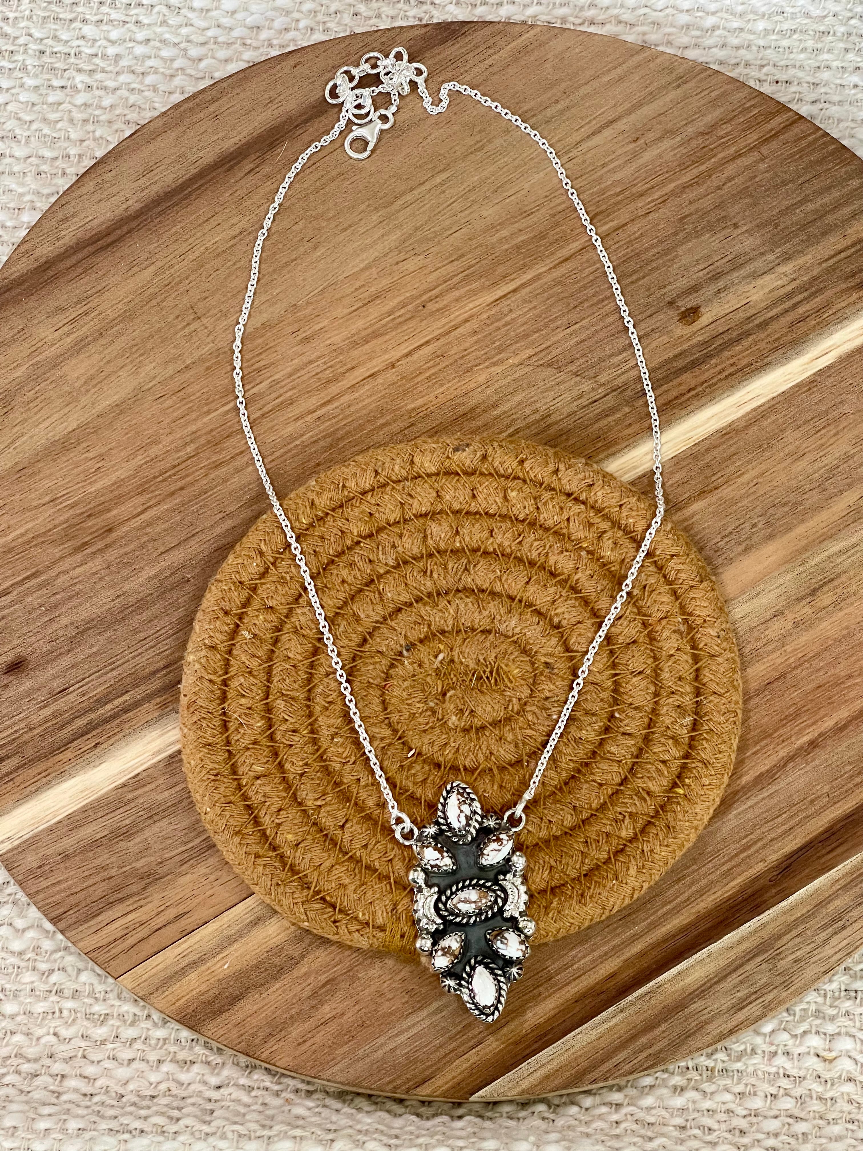 Handcrafted Sterling Silver & Wild Horse Cluster Necklace