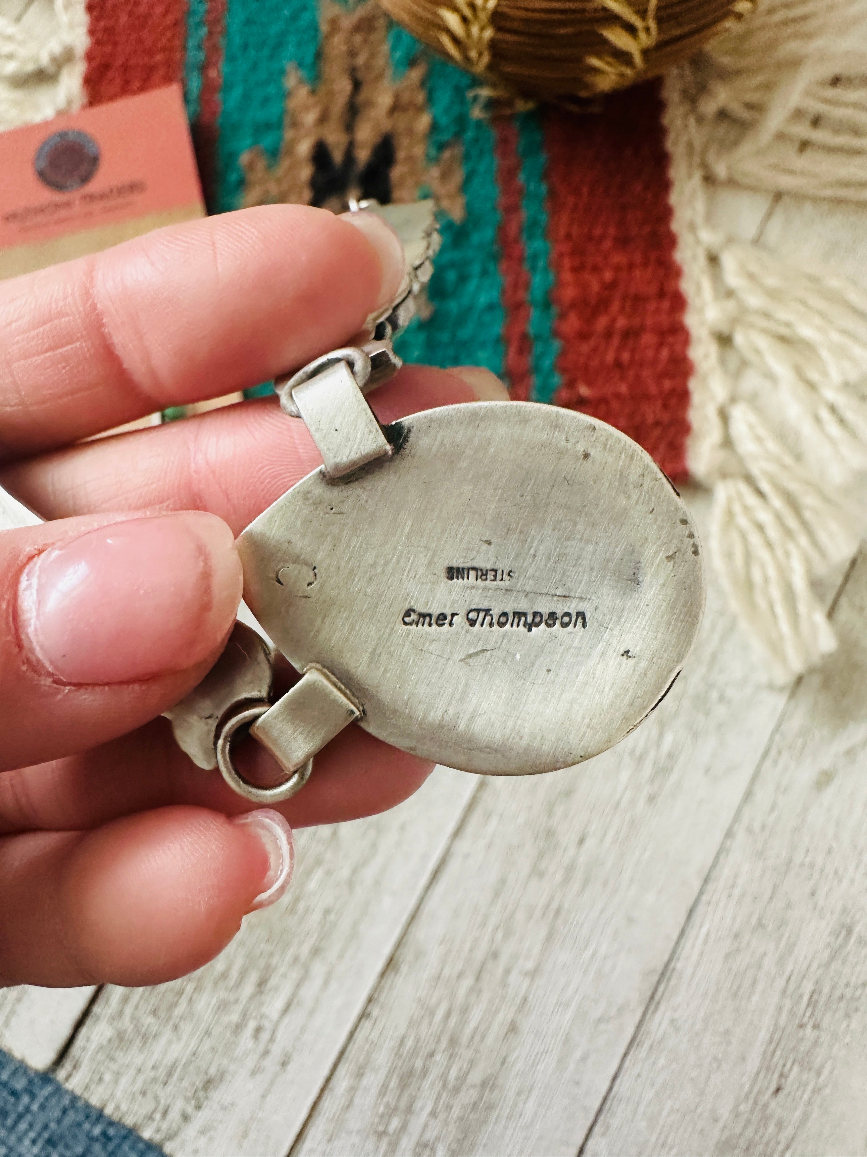 Handcrafted Sterling Silver & Turquoise Cluster Necklace and Earring Set